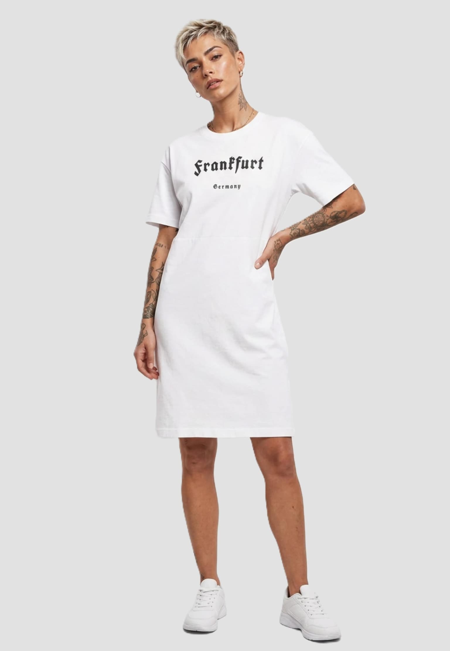 Merchcode Ladies Frankfurt Essentials Oversized Slit Tee Dress