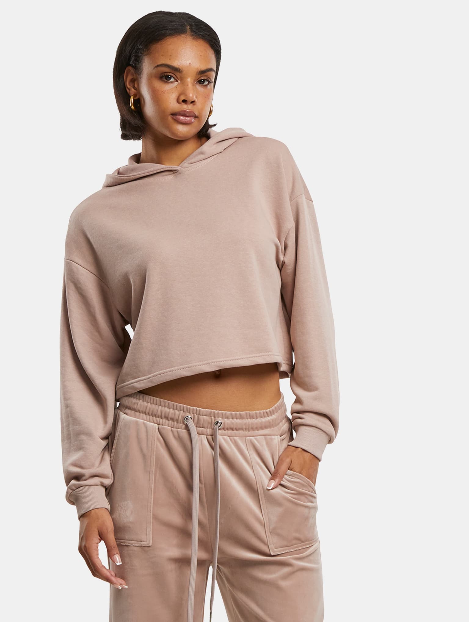 Urban Classics Ladies Oversized Cropped Light Terry Hoodie