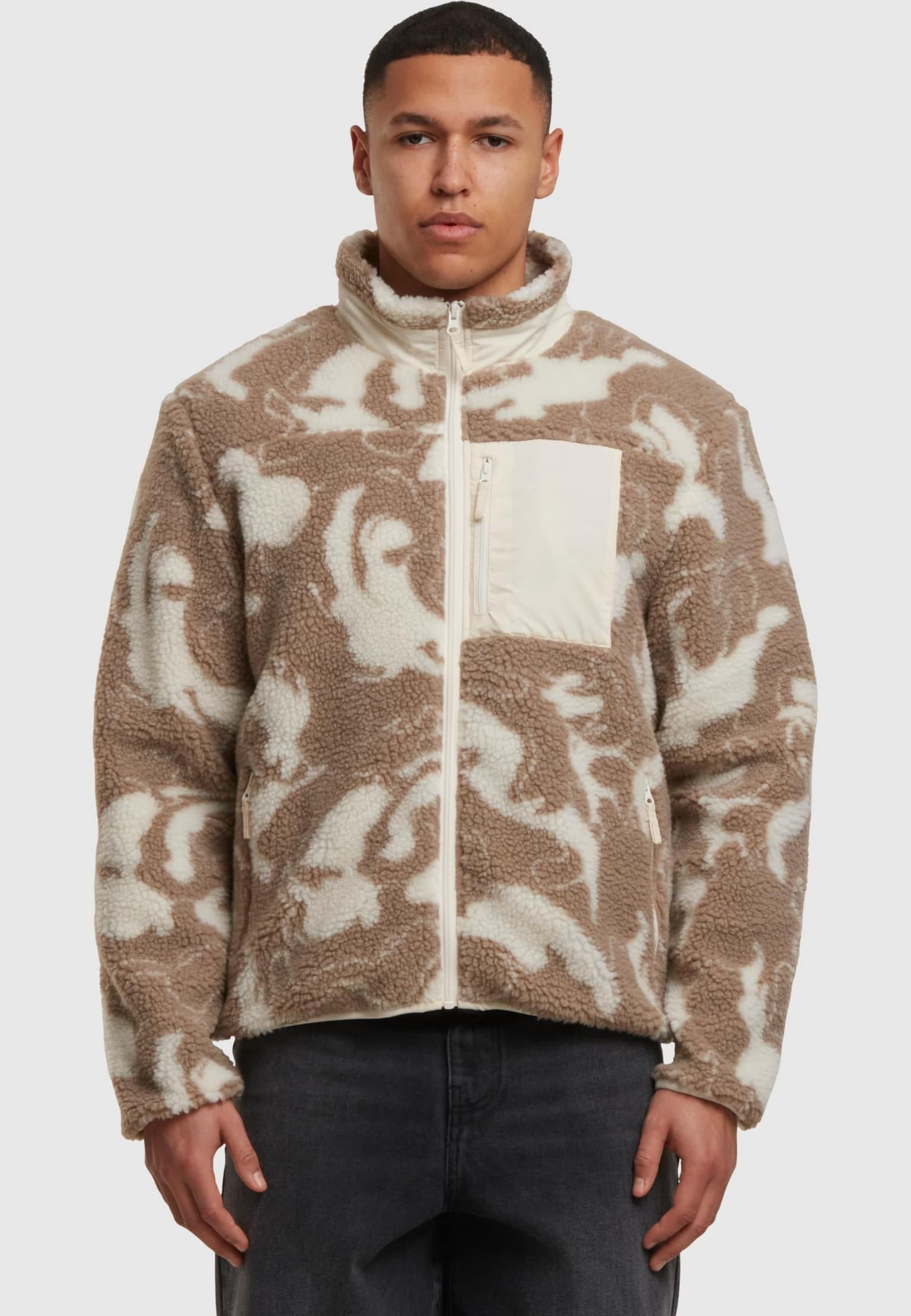 Urban Classics Pattern Teddy Trackjacket – Bild 3