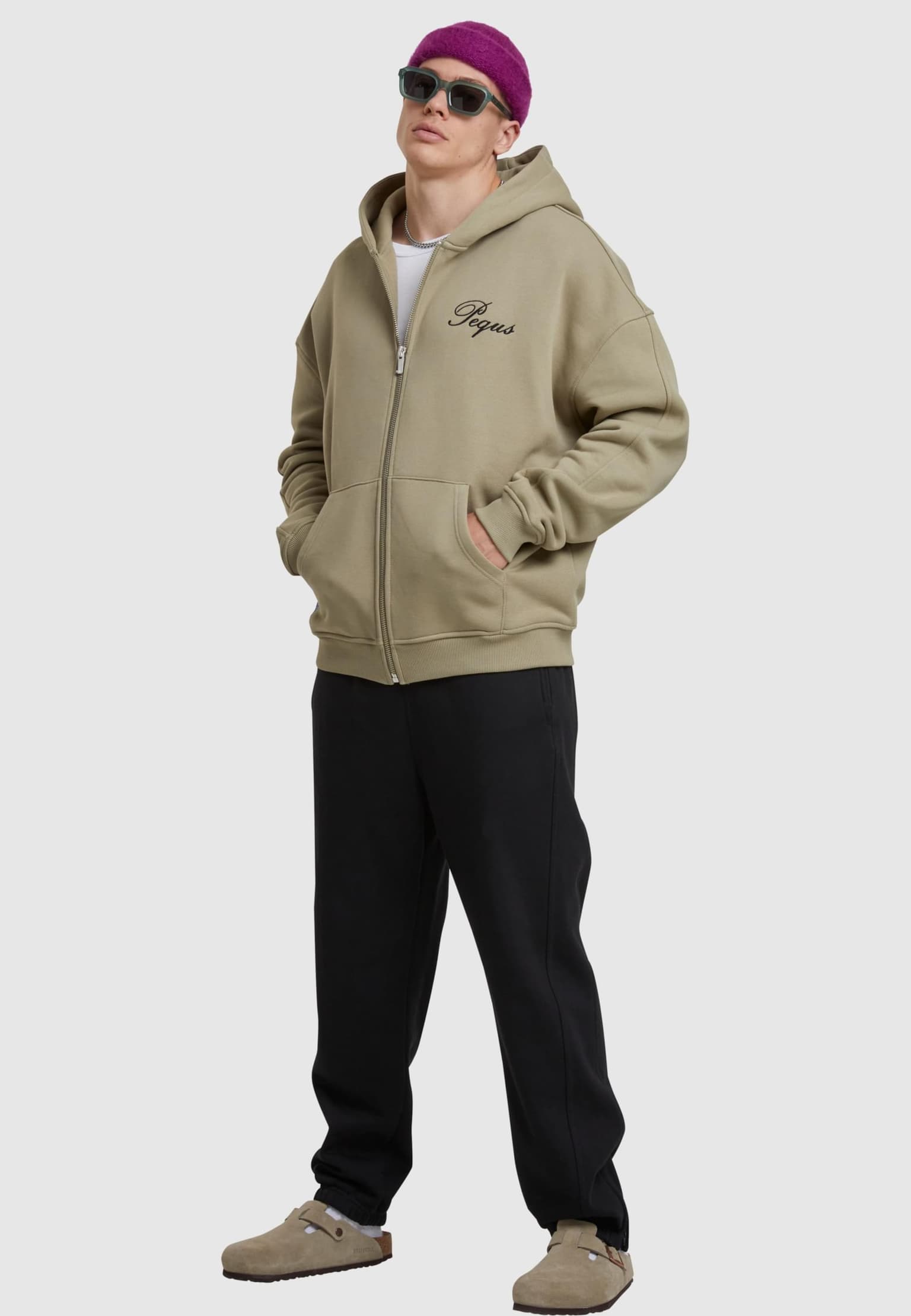 PEQUS Handwritten Logo Zip Hoodie – Bild 4