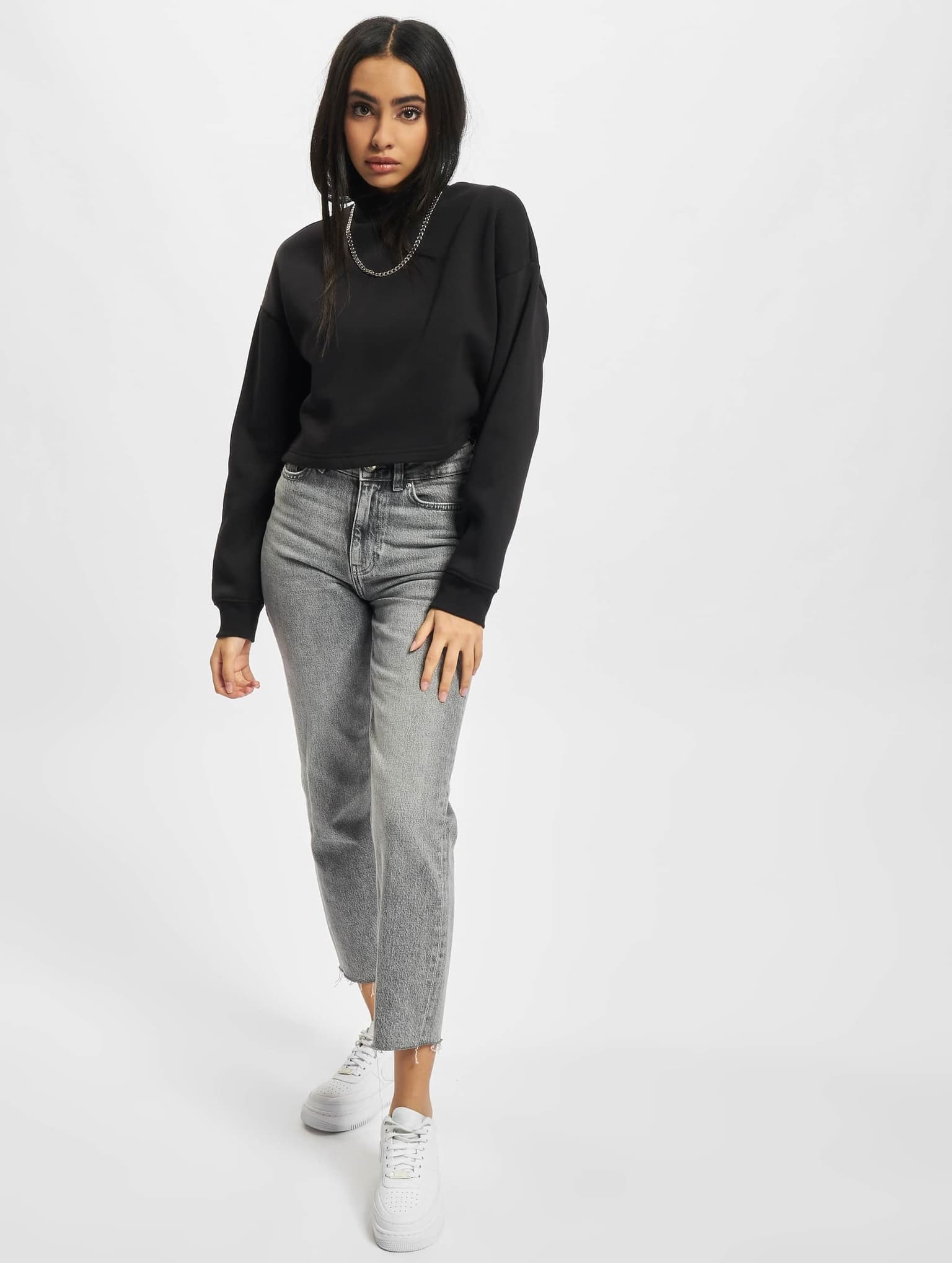 Urban Classics Ladies Cropped Oversized Sweat High Neck Crew – Bild 4