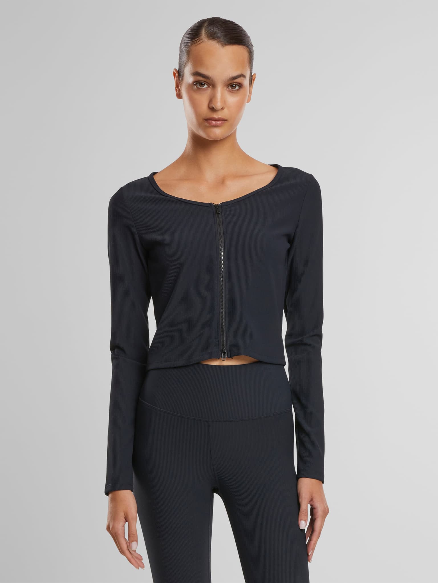 aimn aim'n Ribbed Performance Zipped Cardigan