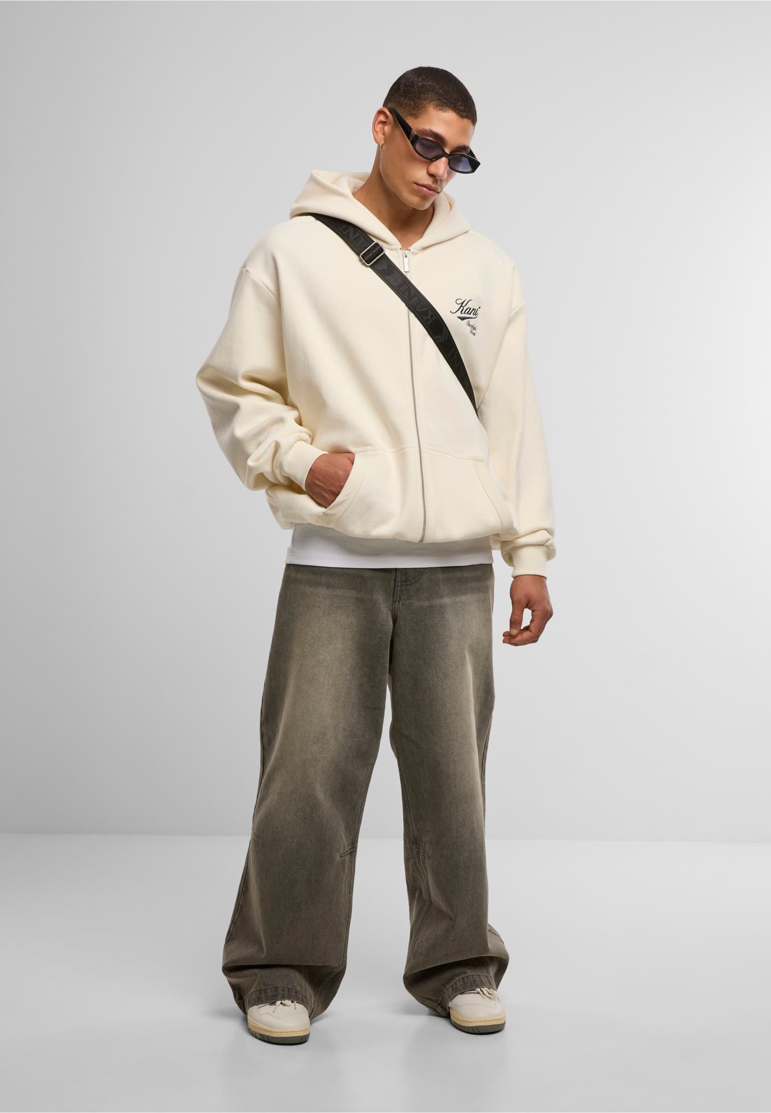 Karl Kani Cursive Varsity Oversized Zip Hoodie – Bild 3