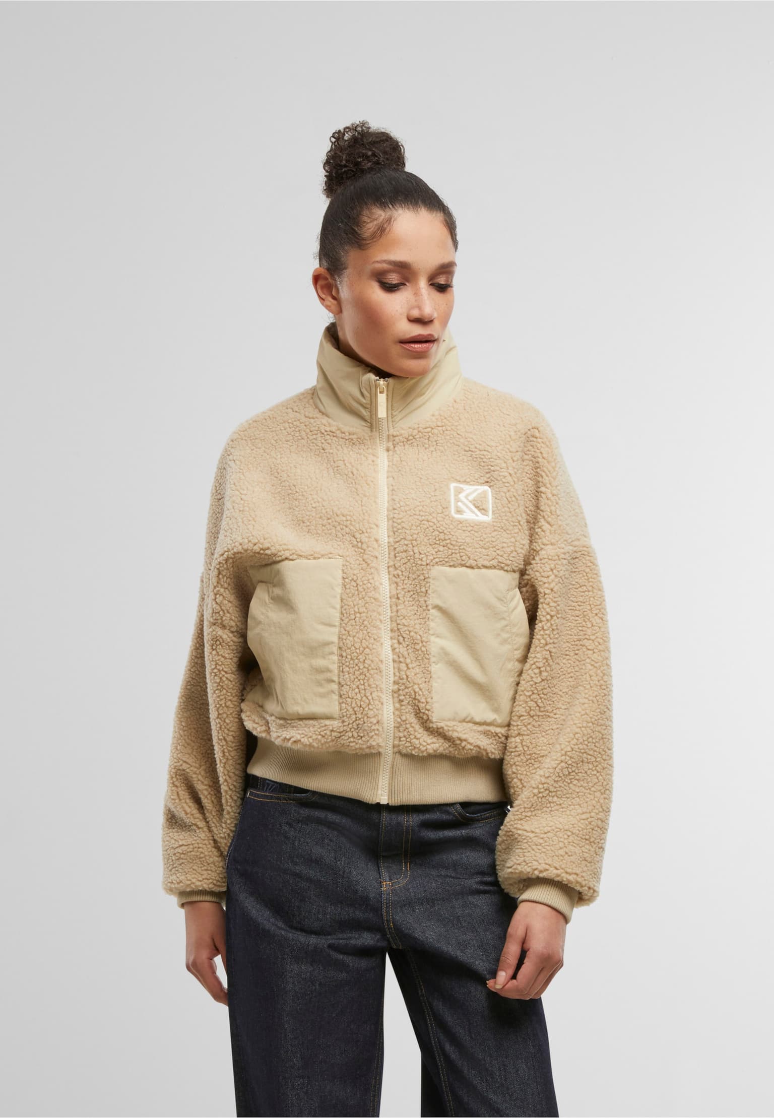Karl Kani OG Crop Teddy Bomber Jacket