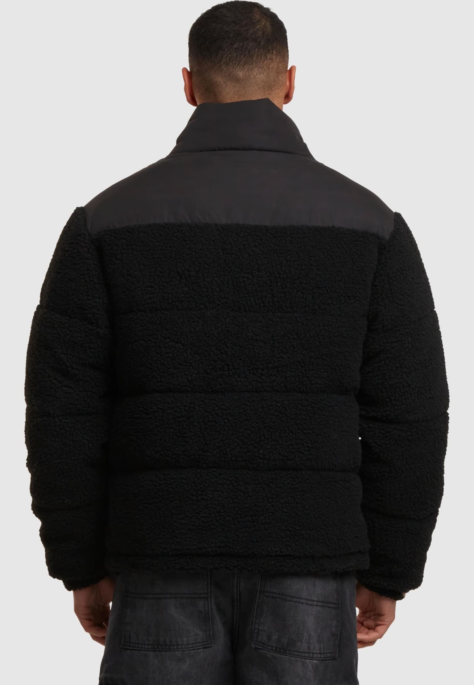 Urban Classics Fabric Mix Teddy Puffer Jacket – Bild 2