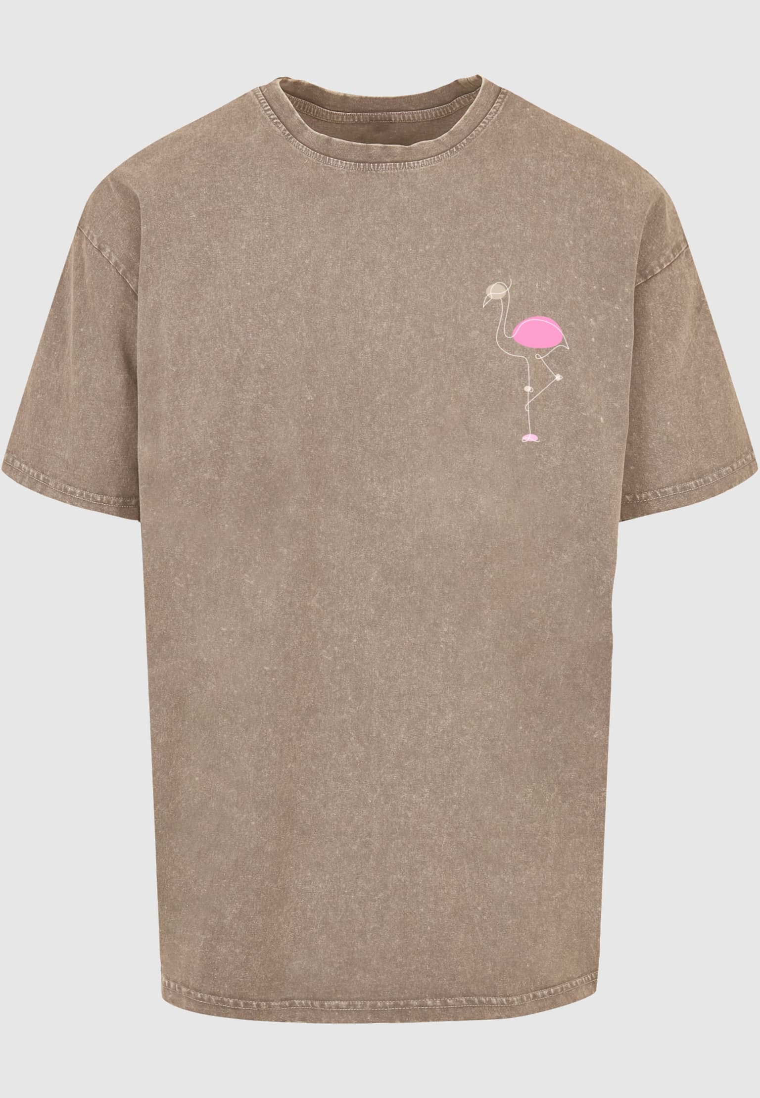 Merchcode Flamingo Acid Washed Heavy Oversized Tee – Bild 3
