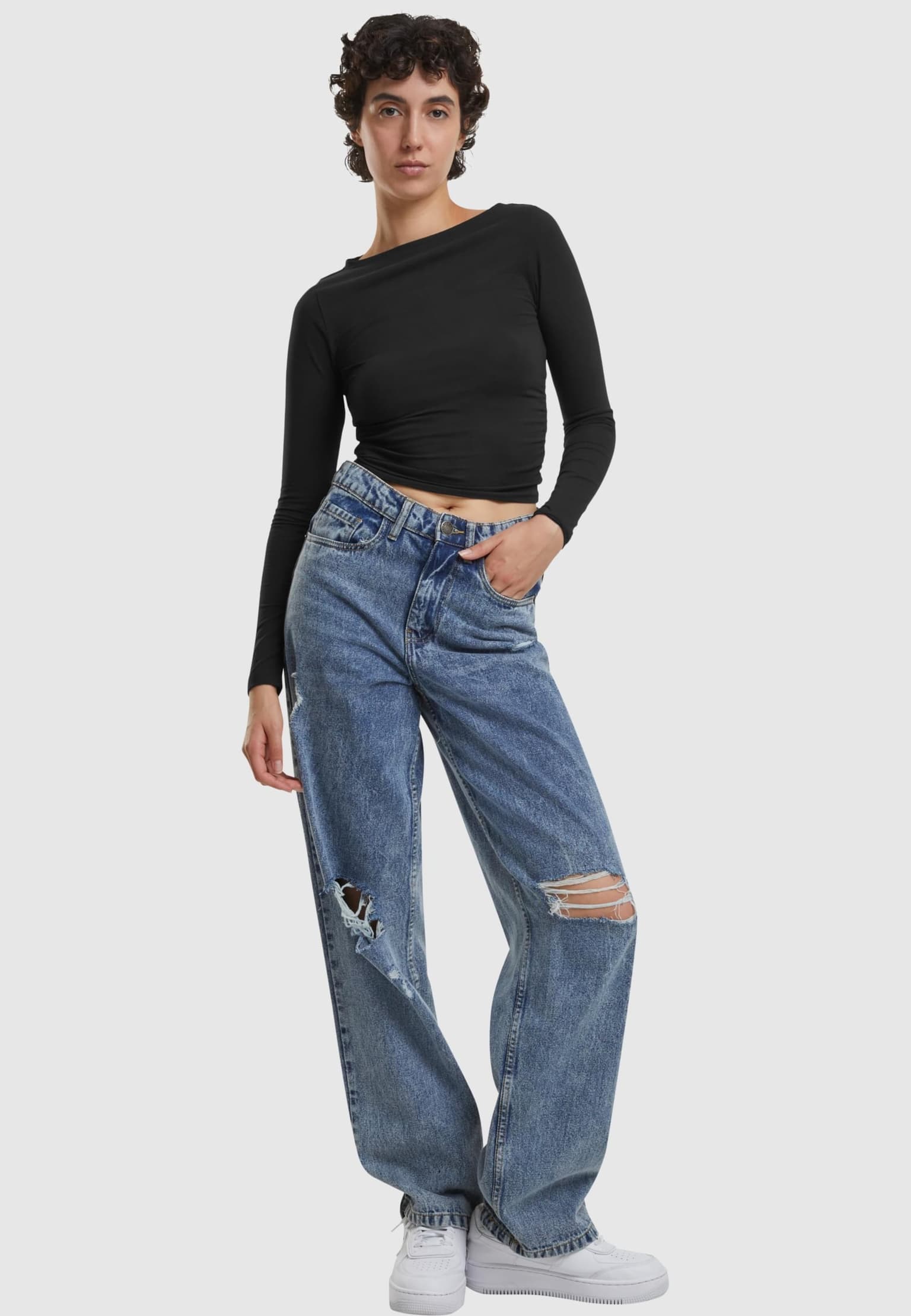 Urban Classics Ladies Ruffled Super Slim 2 Pack Longsleeve – Bild 4