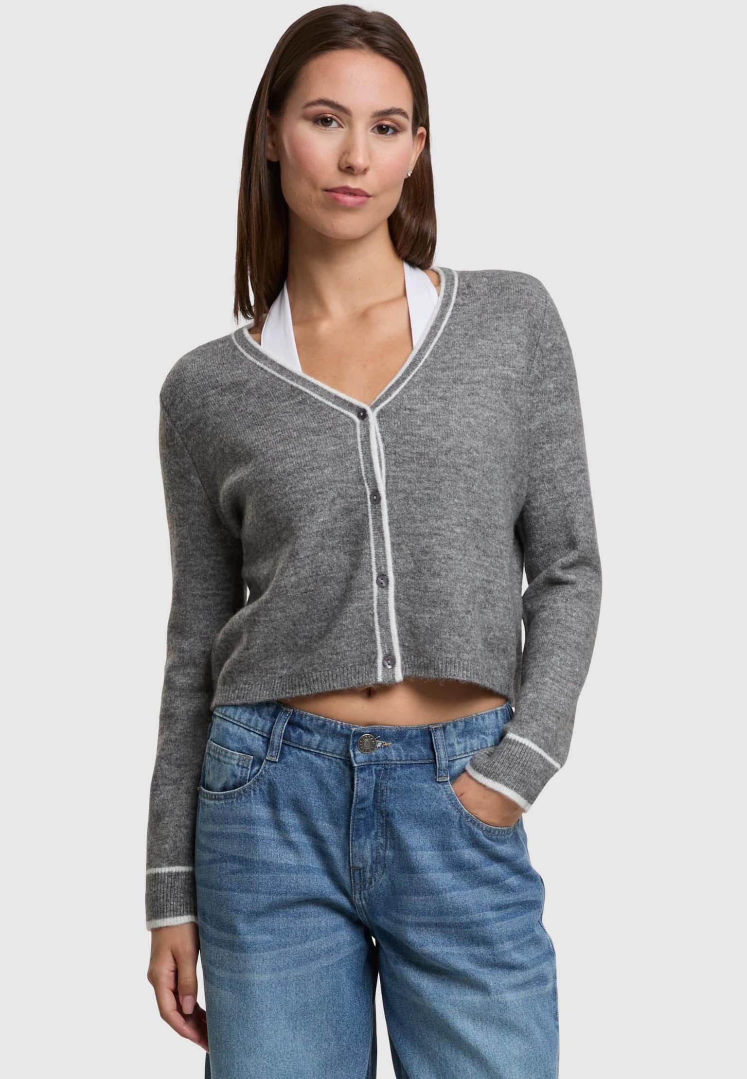 Noisy May NMSKYLAR L/S CONTRAST KNIT CARDIGAN