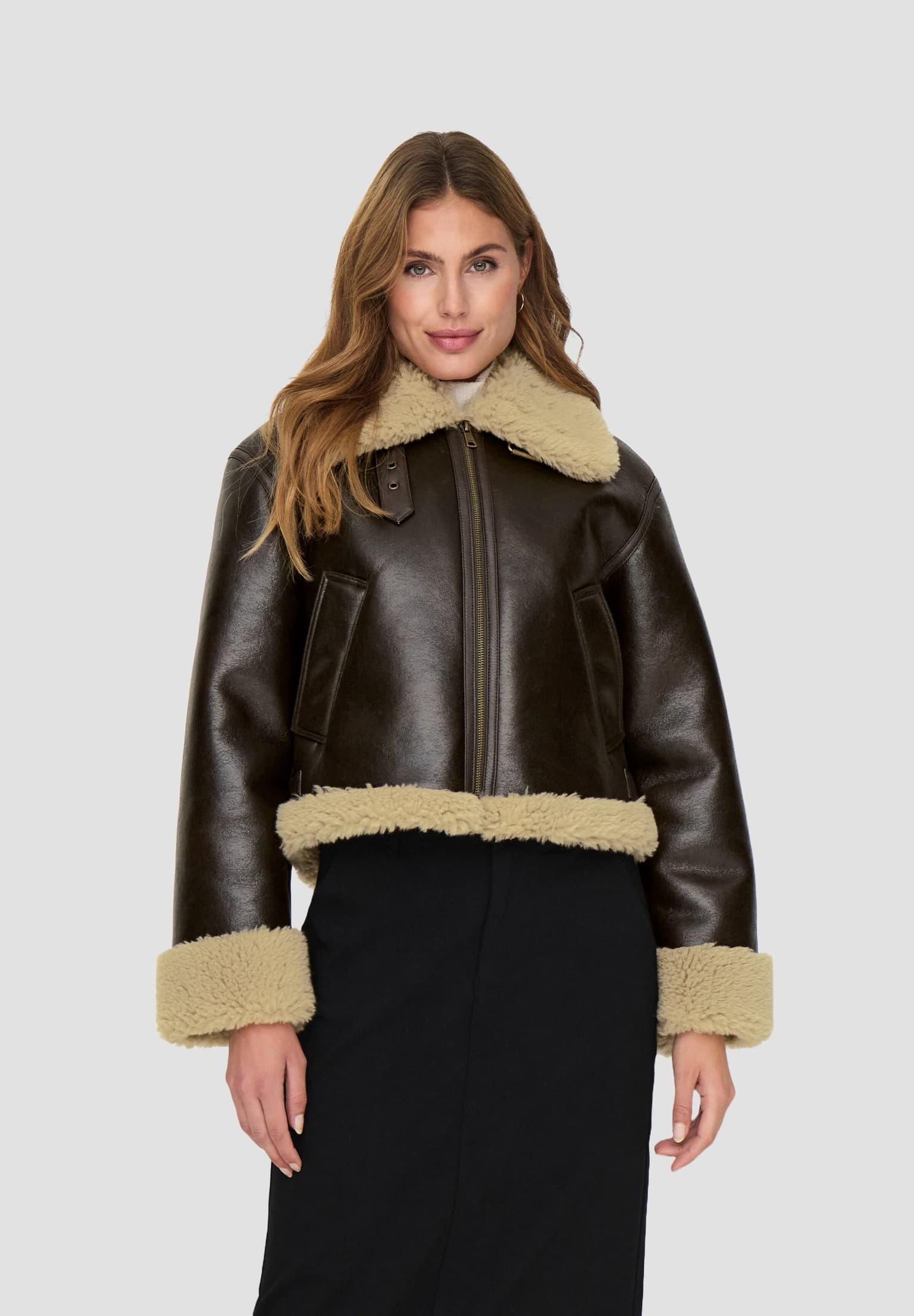 Only Verona Faux Bonded Lederjacke – Bild 3