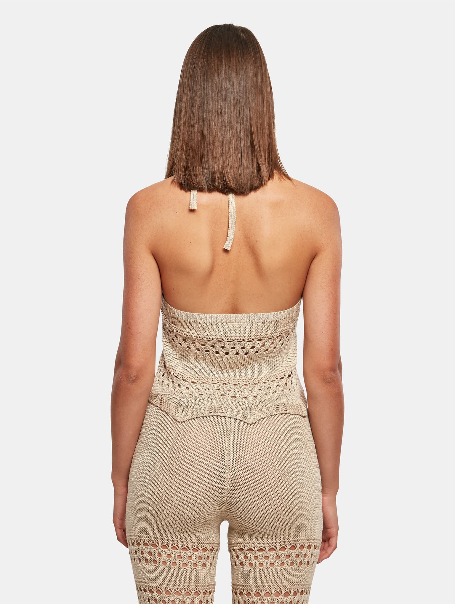 Urban Classics Ladies Short Crochet Knit Neckholder Top – Bild 2