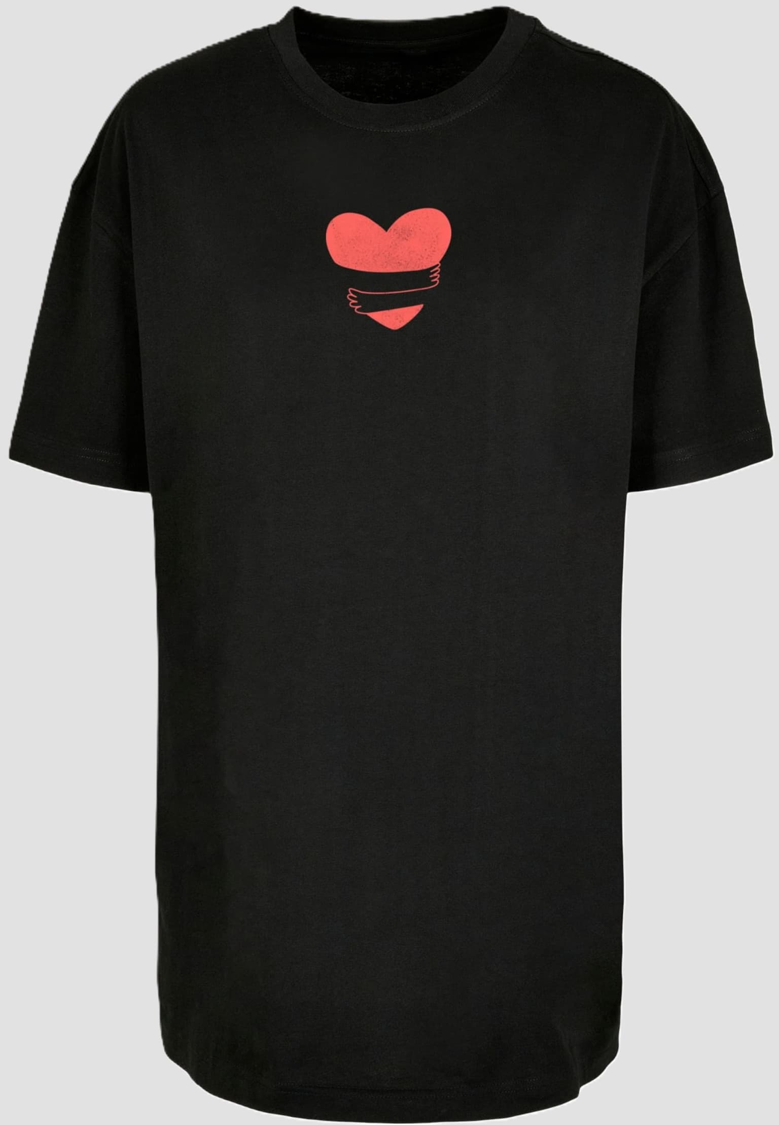 Merchcode Ladies Hugs & Love - Heart Hug Oversized Boyfriend Tee – Bild 3