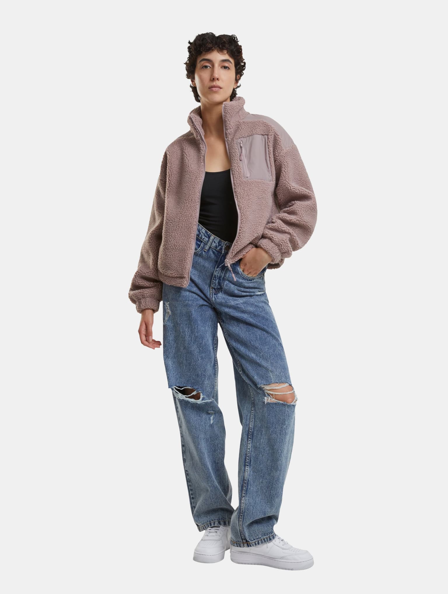 Urban Classics Ladies Sherpa Mix Jacket – Bild 4