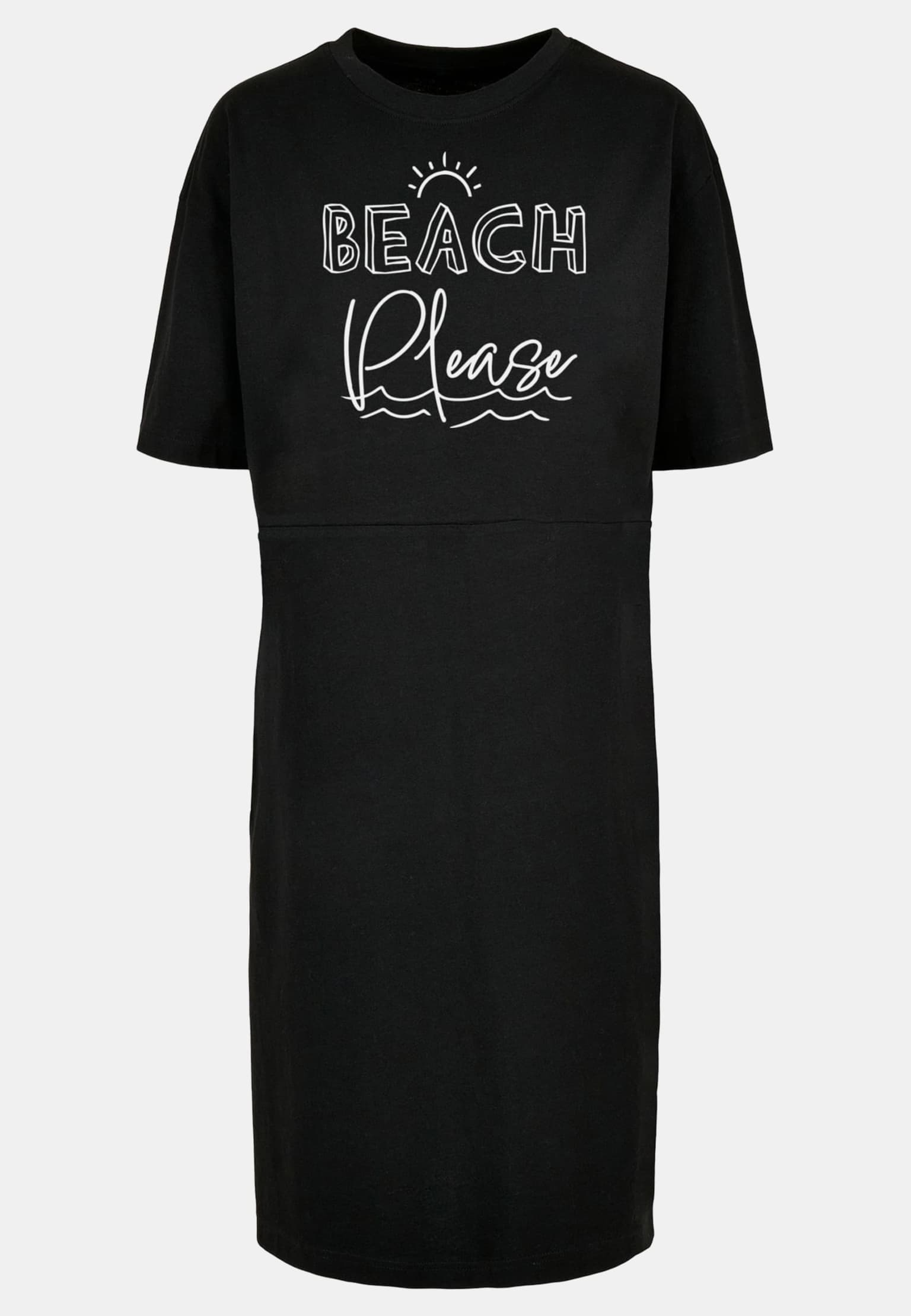 Merchcode POD Ladies Beach Please Oversized Slit Tee Dress – Bild 3