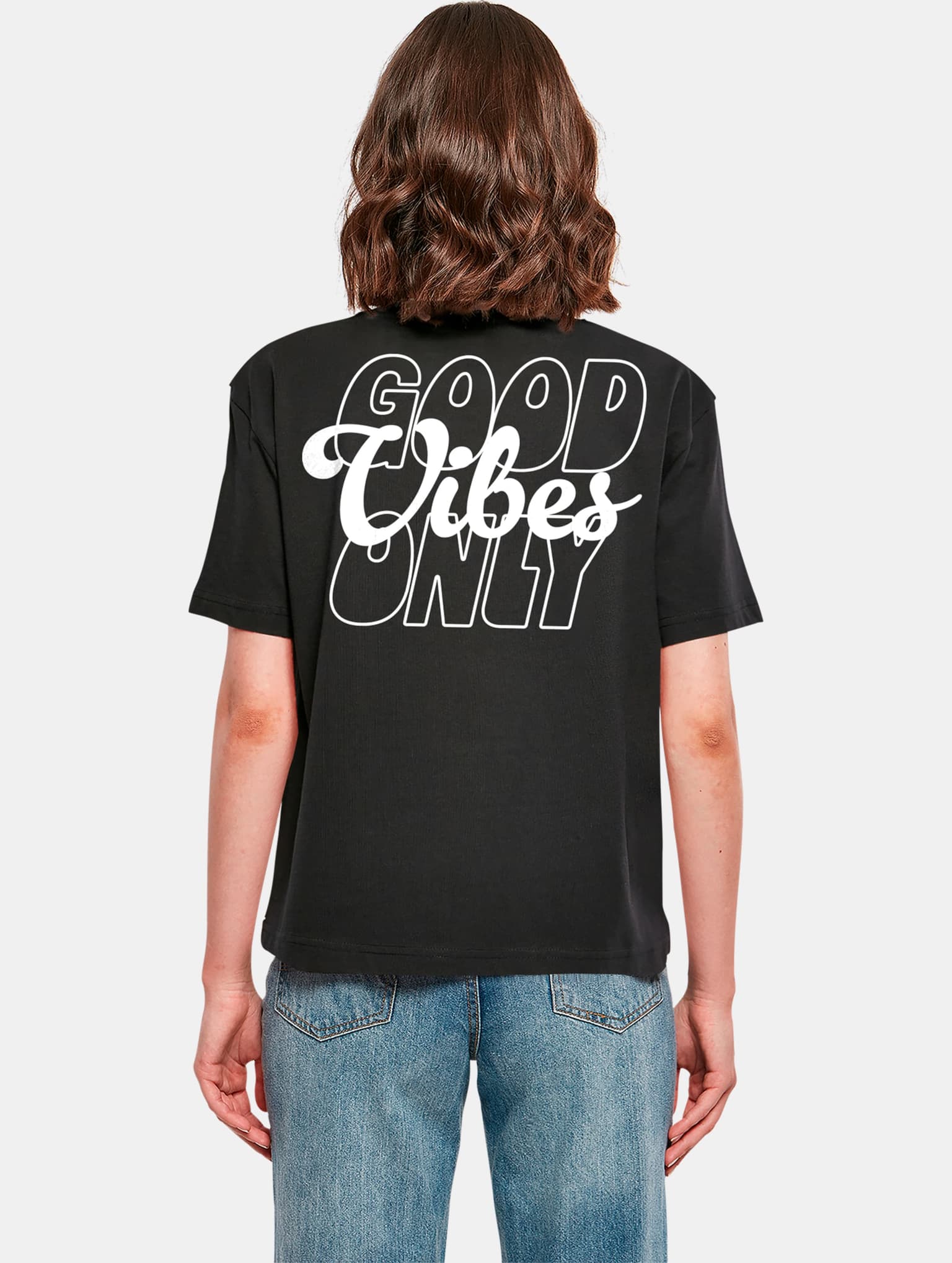 Miss Tee Good Vibes Wording Puff Print T-Shirt – Bild 2