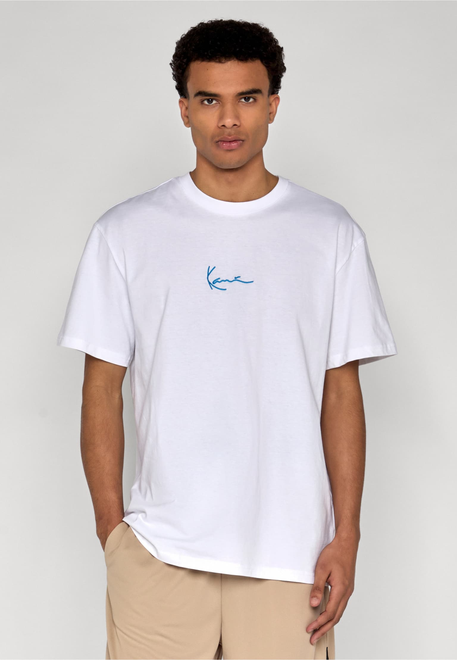 Karl Kani Small Signature Blue Logo Tee white