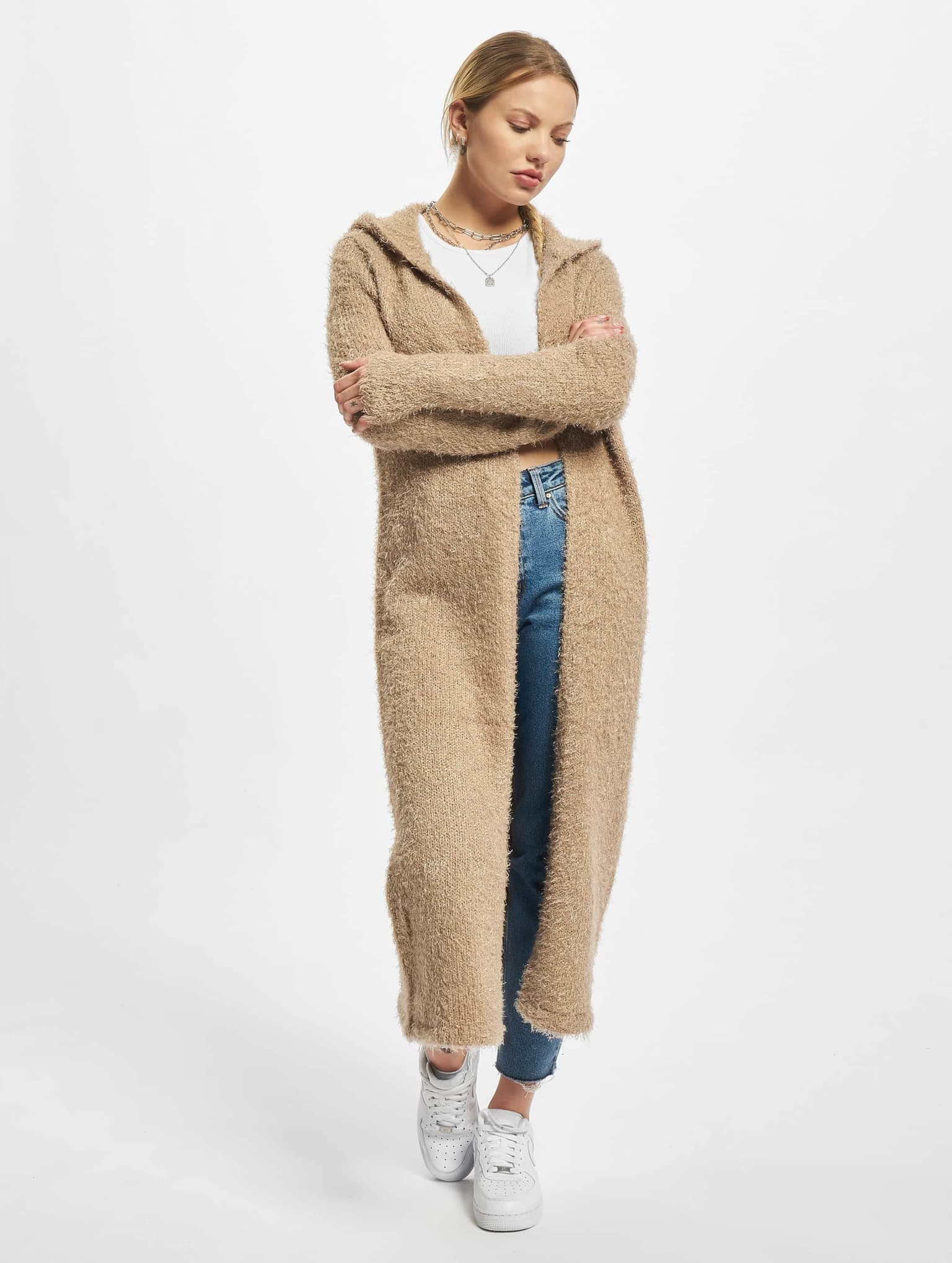 Urban Classics Ladies Hooded Feather Cardigan – Bild 4