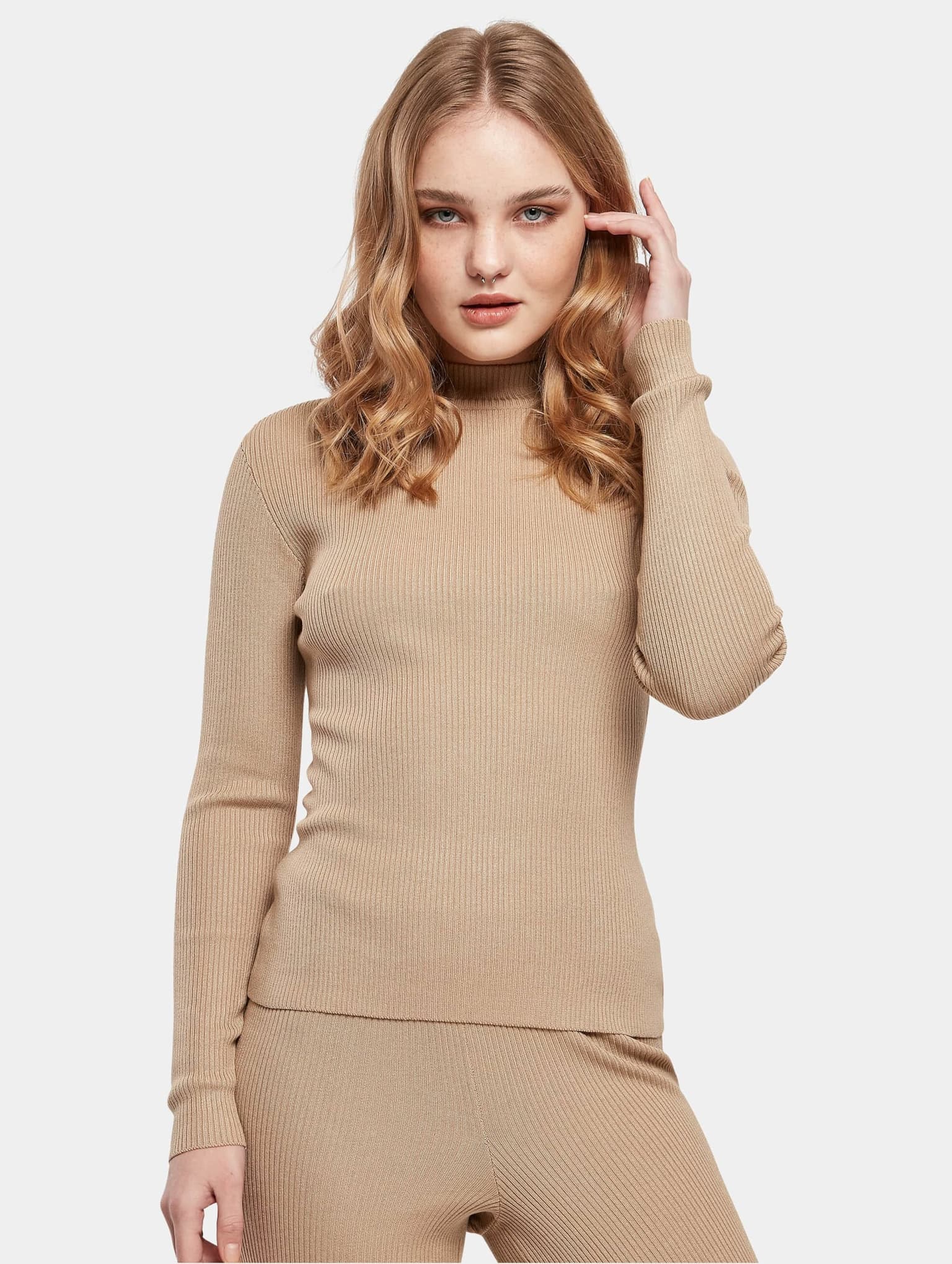 Urban Classics Ladies Rib Knit Turtelneck Sweater