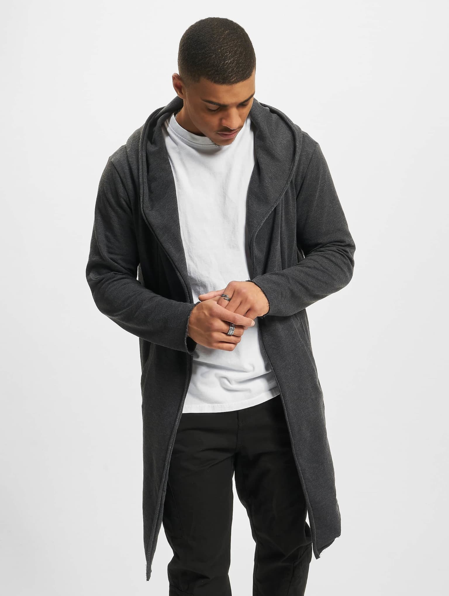 Urban Classics Long Hooded Open Edge Cardigan