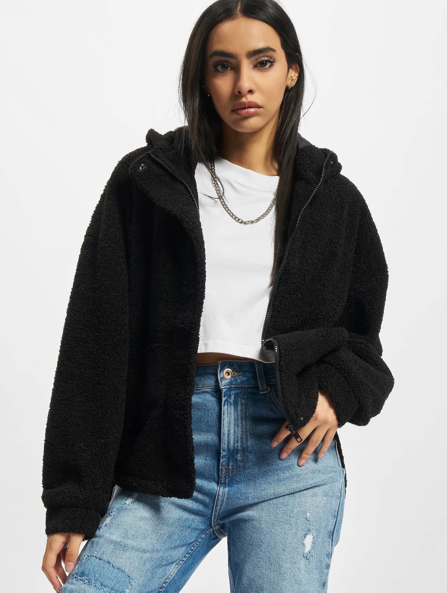 Urban Classics Ladies Short Sherpa Jacket