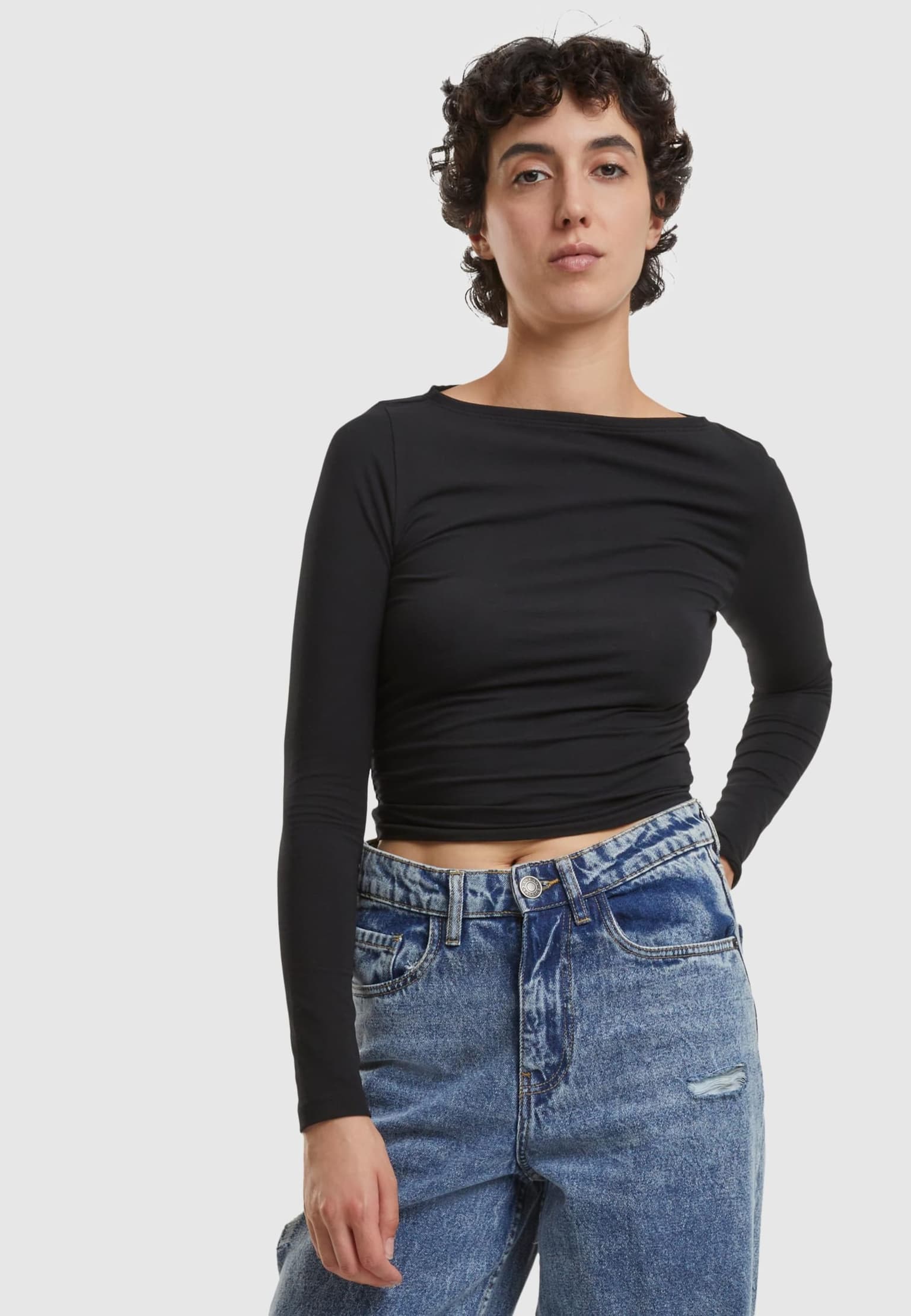 Urban Classics Ladies Ruffled Super Slim Longsleeve 2-Pack – Bild 4