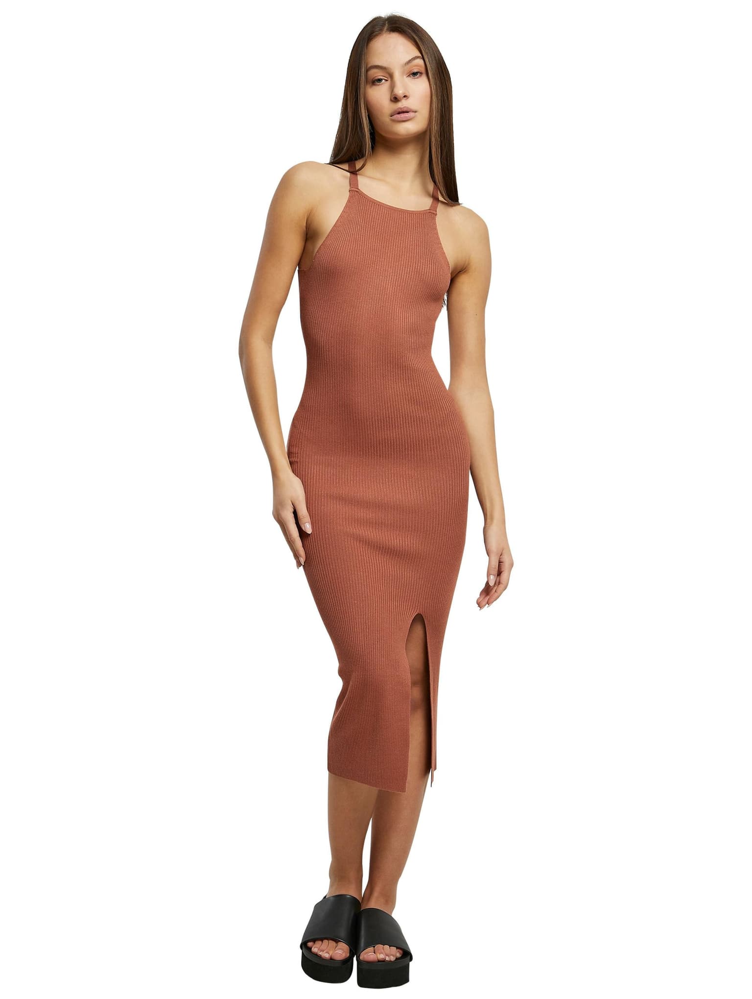 Urban Classics Ladies Midi Rib Knit Crossed Back Dress – Bild 4