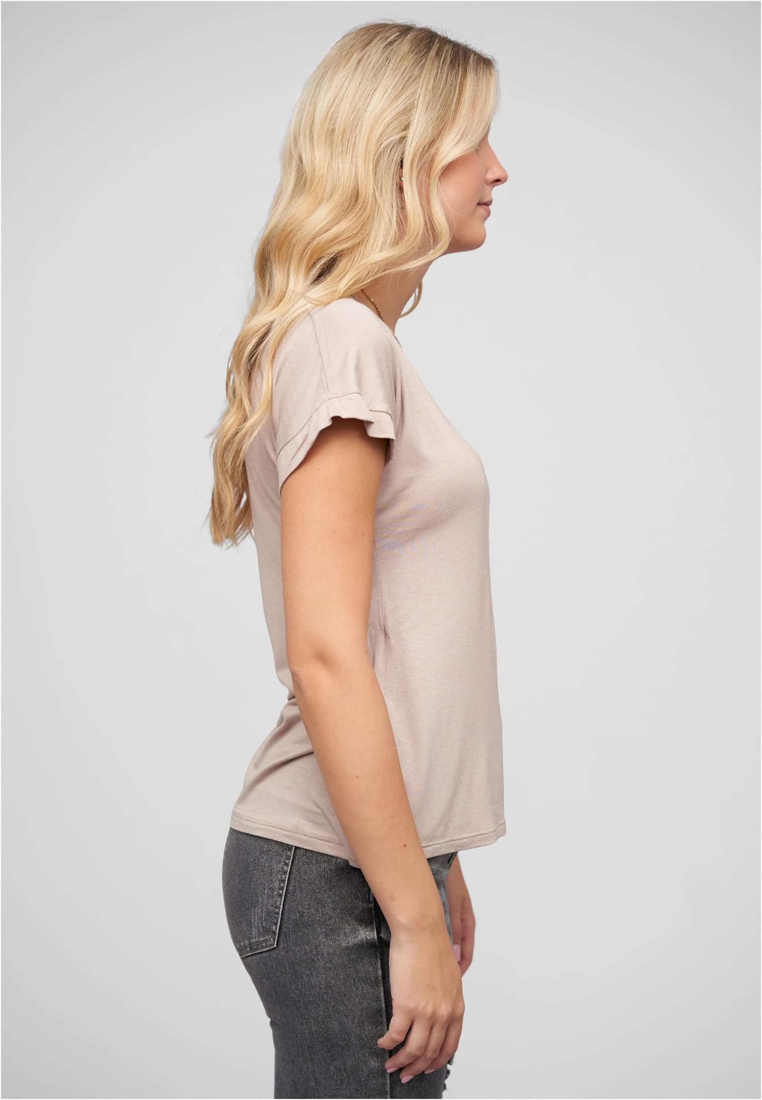 Cloud5ive Viskose T-Shirt mit Ärmelumschlag und Rundhals – Bild 4