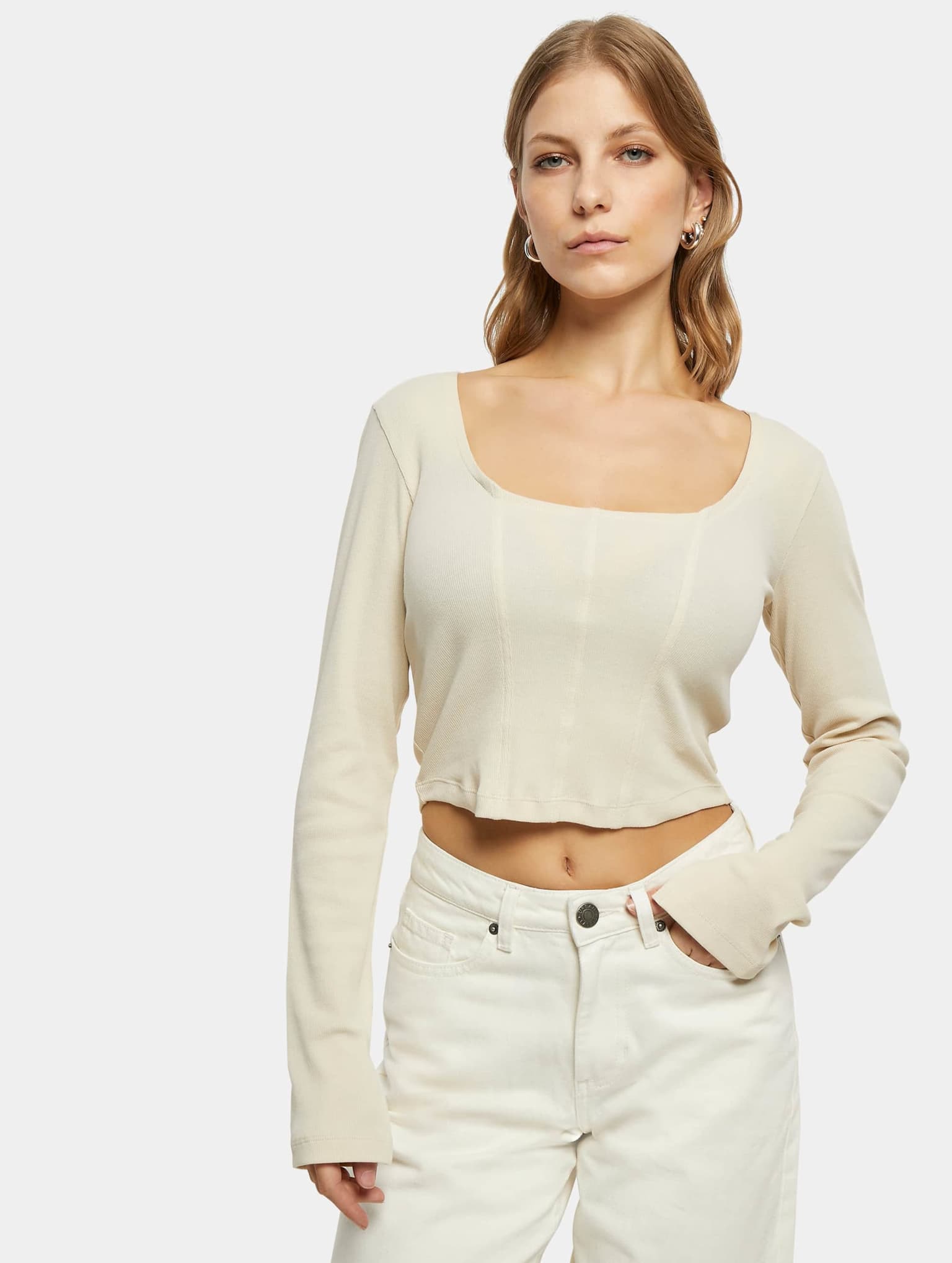 Urban Classics Ladies Short Rib Corsage Longsleeve – Bild 3