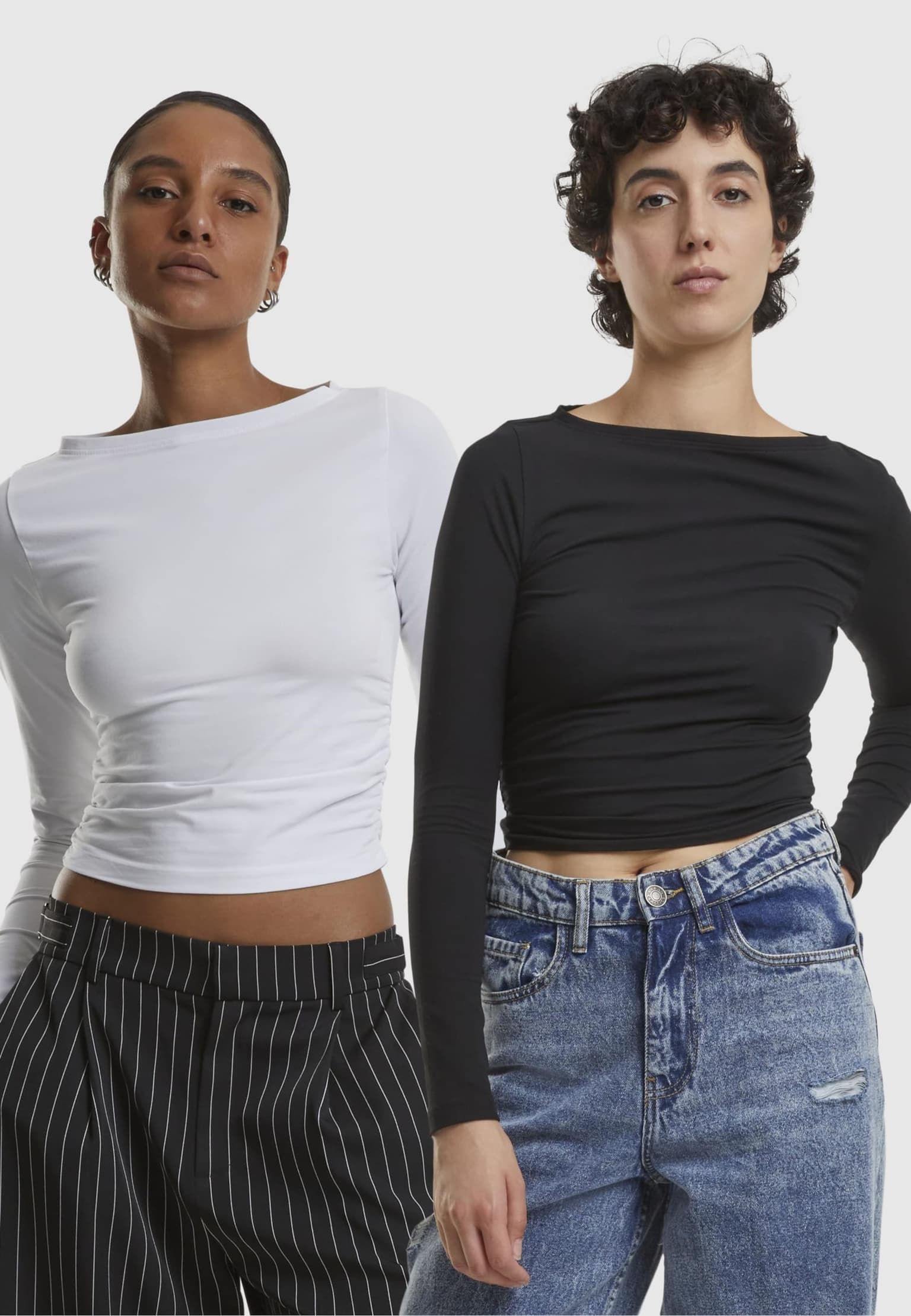 Urban Classics Ladies Ruffled Super Slim Longsleeve 2-Pack