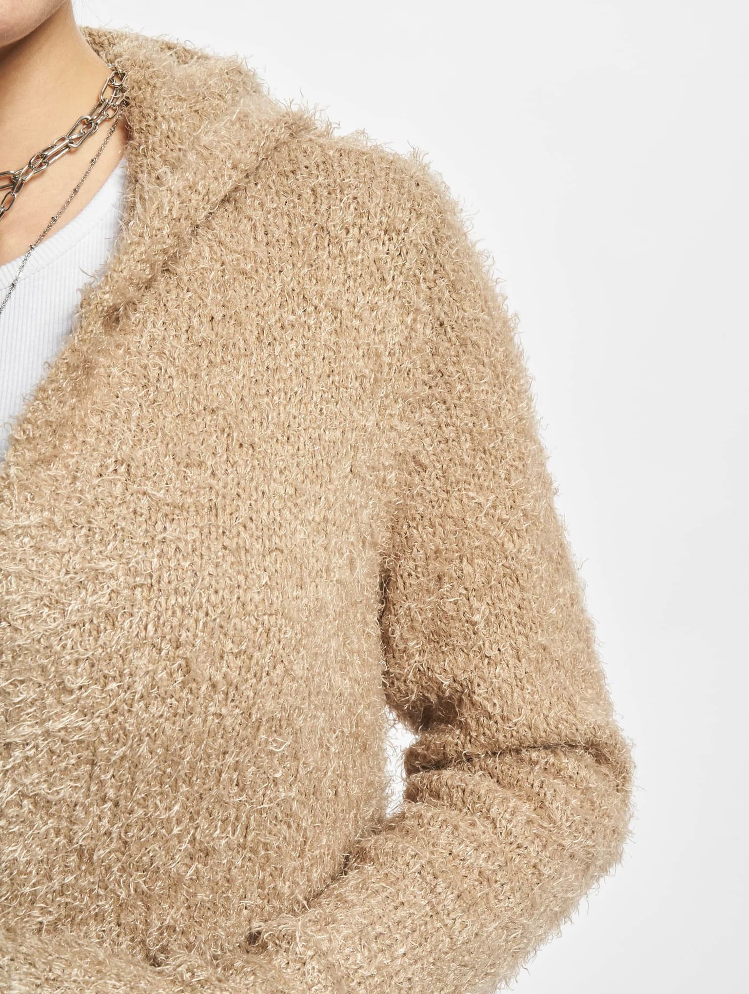 Urban Classics Ladies Hooded Feather Cardigan – Bild 3