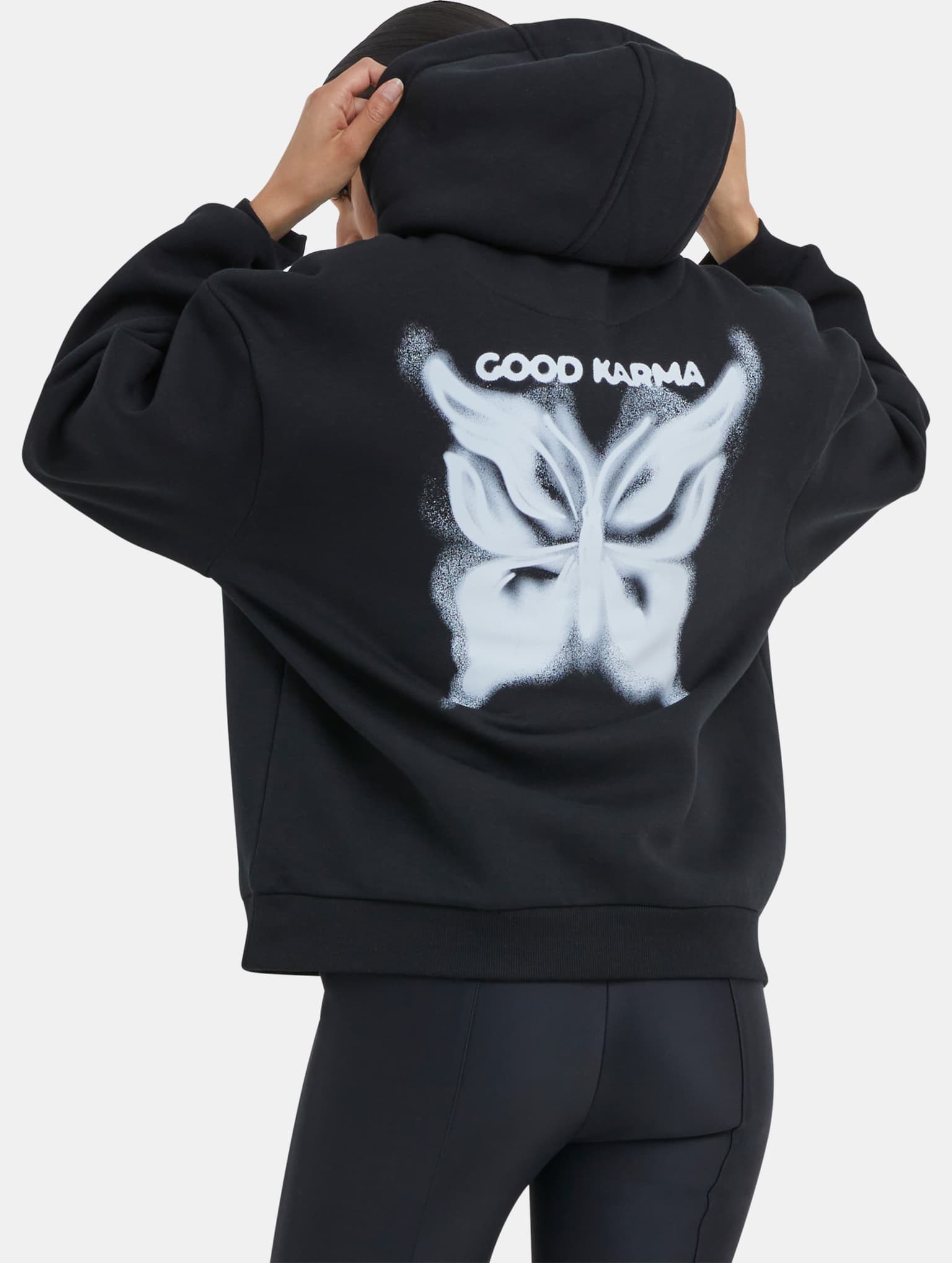 Miss Tee Karma Butterfly Ladies Fluffy Hoody – Bild 2