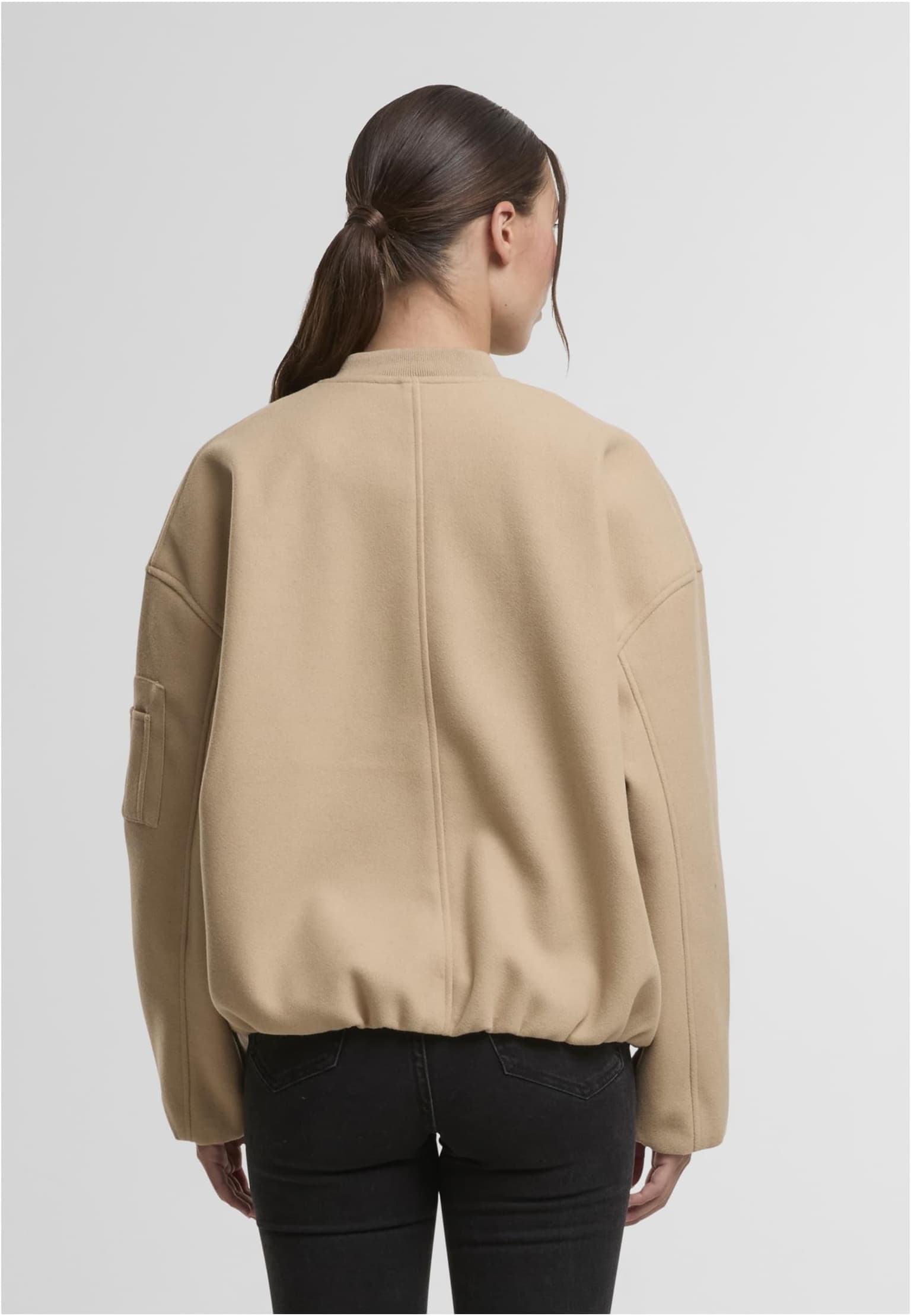 Urban Classics Ladies Faux Wool Bomber Jacket – Bild 2