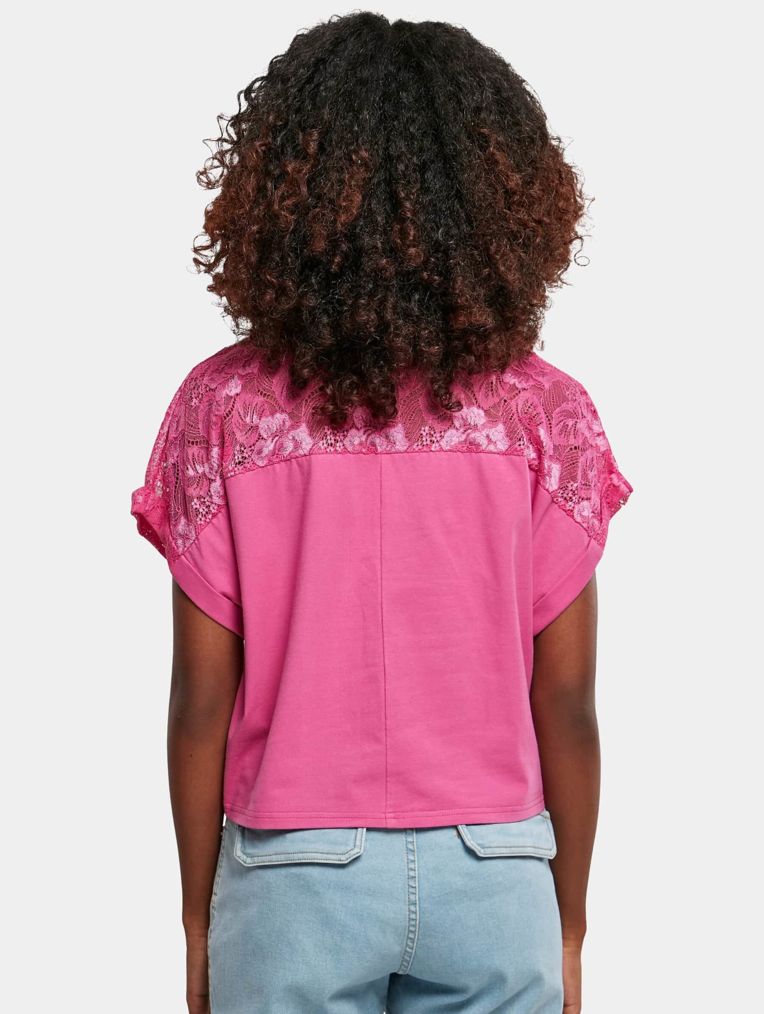 Urban Classics Ladies Short Oversized Lace Tee – Bild 2