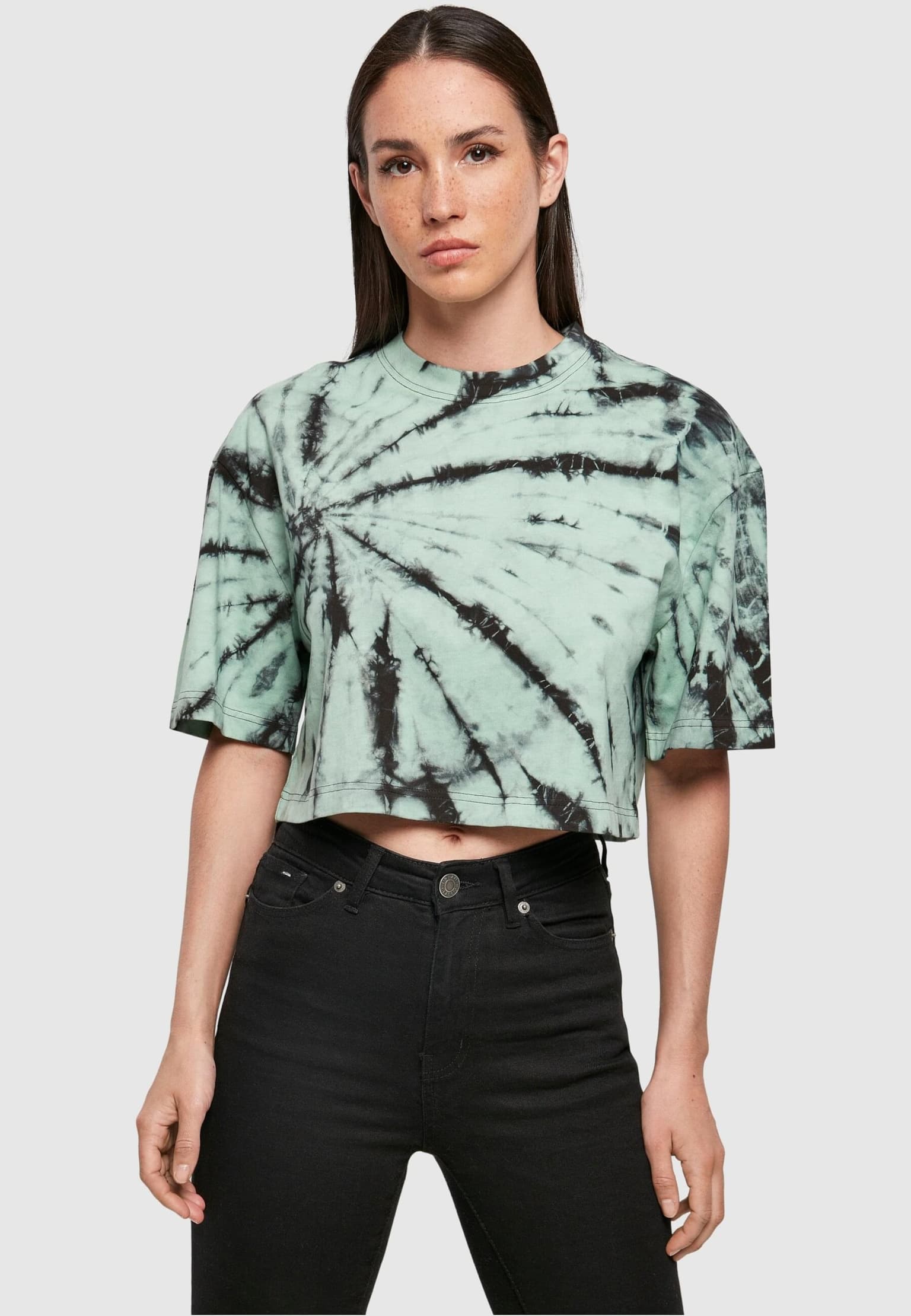 Urban Classics Ladies Oversized Cropped Tie Dye Tee
