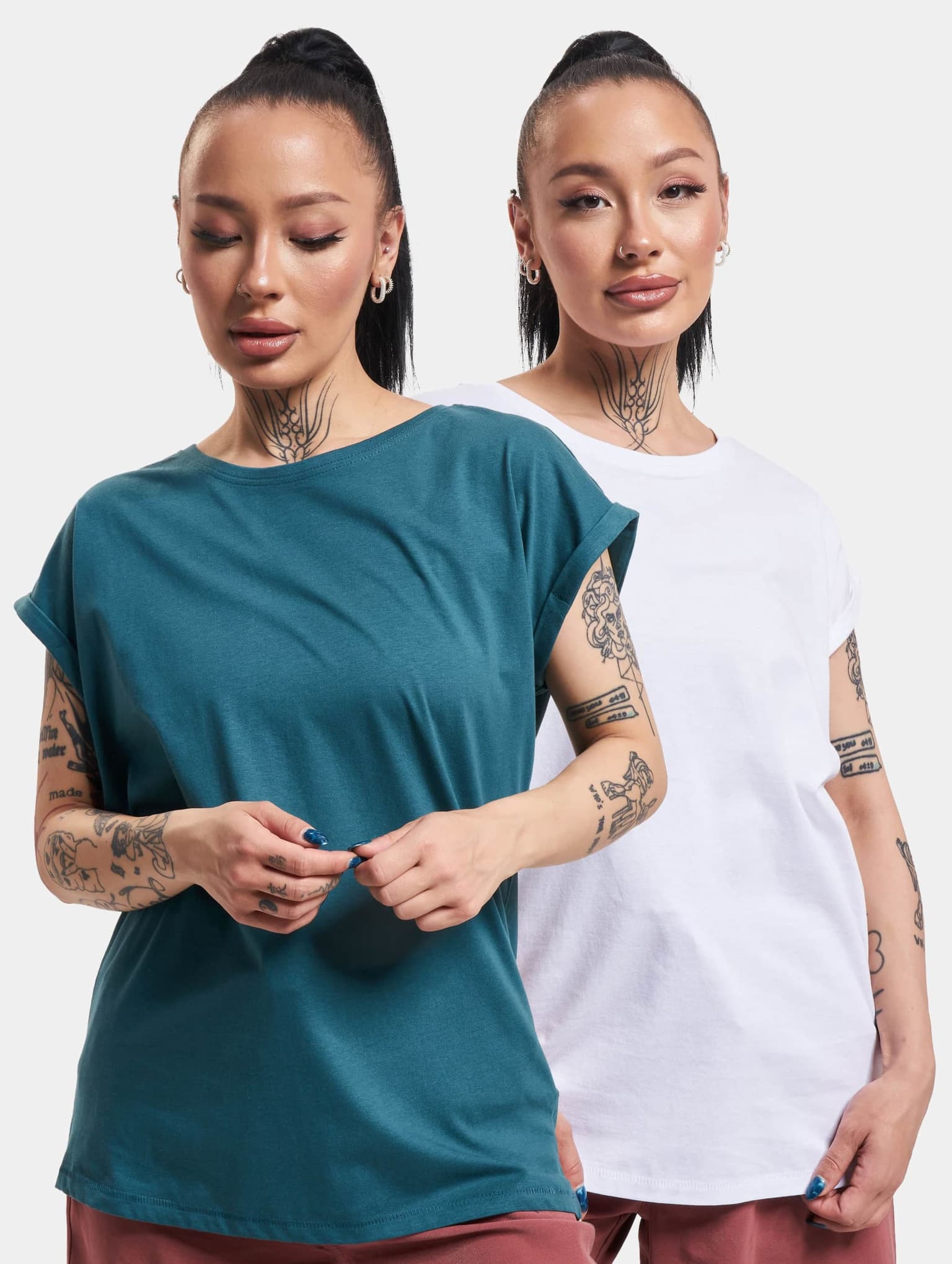 Urban Classics Ladies Extended Shoulder Tee 2-Pack