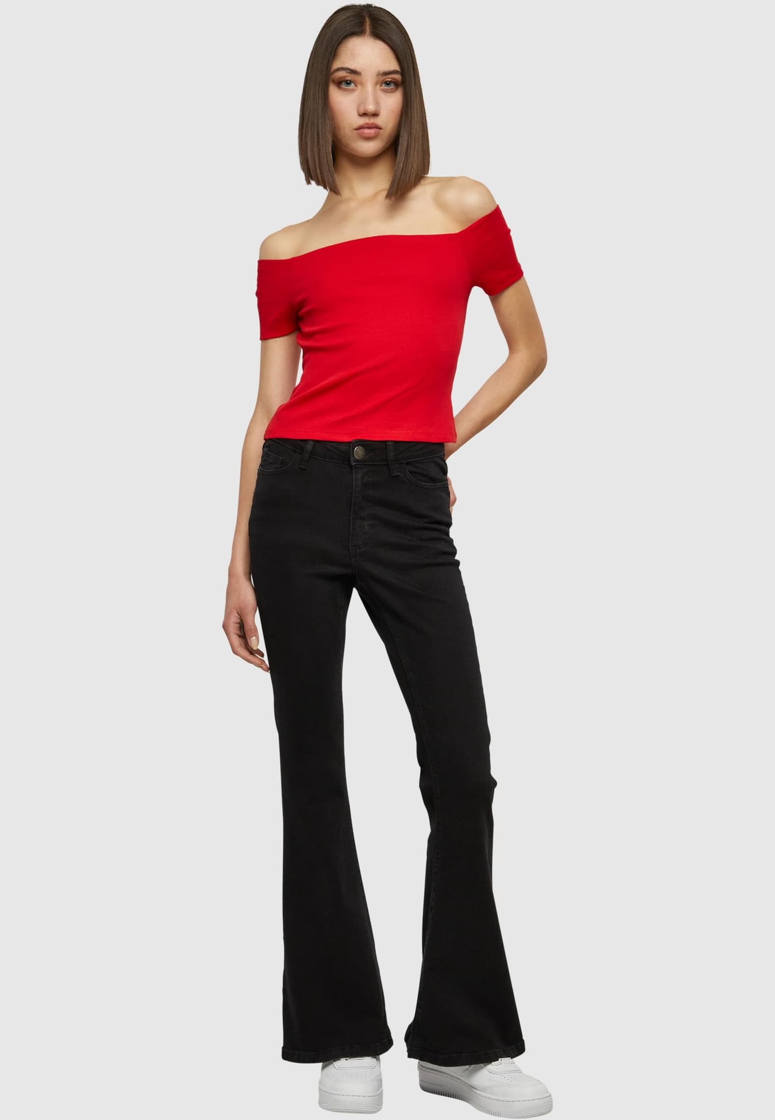 Urban Classics Ladies Off Shoulder Rib Tee – Bild 3
