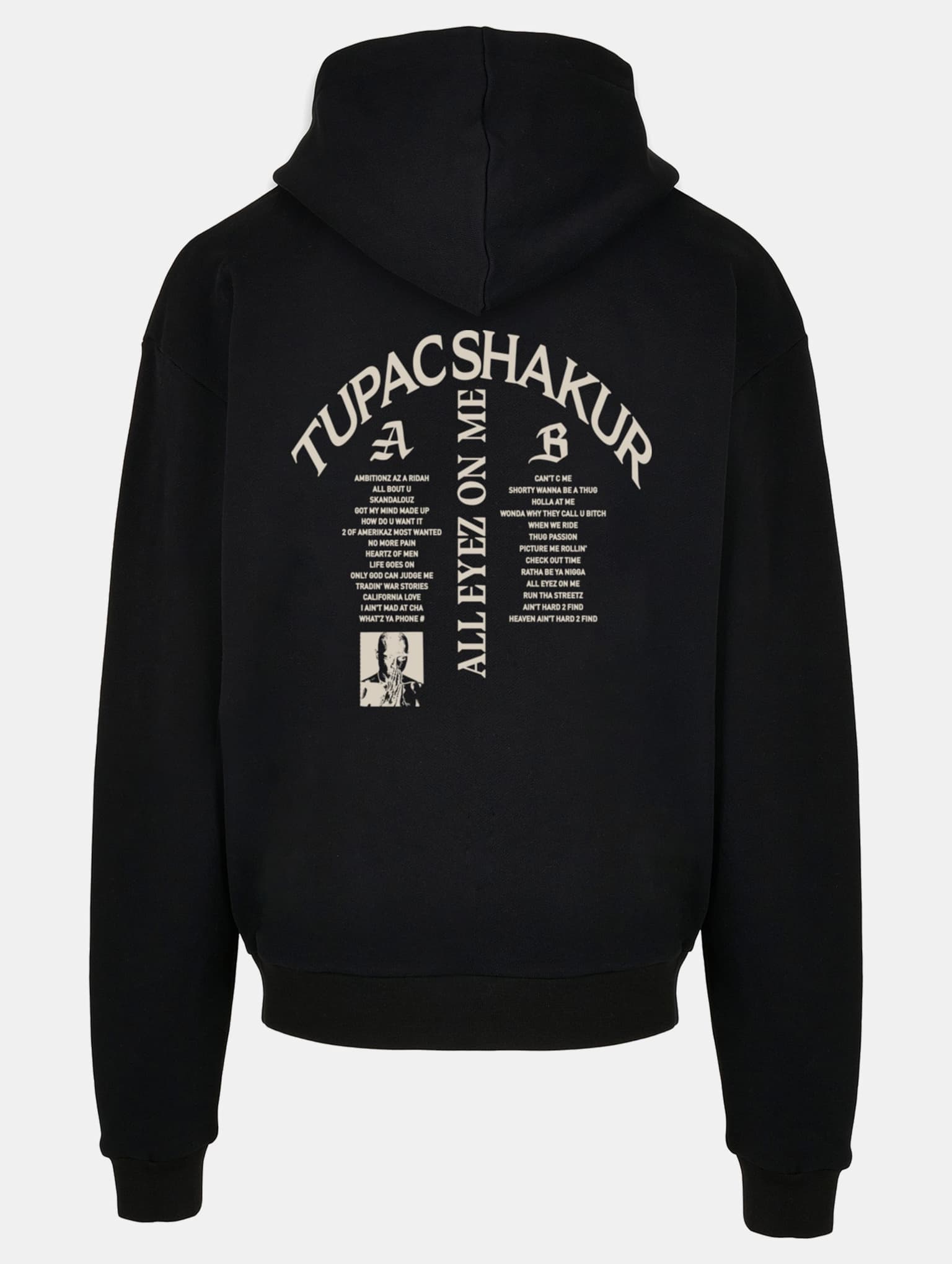 Merchcode Mister Tee 2Pac All Eyez on me Tracklist Ultra Heavy Oversize Hoodie – Bild 4
