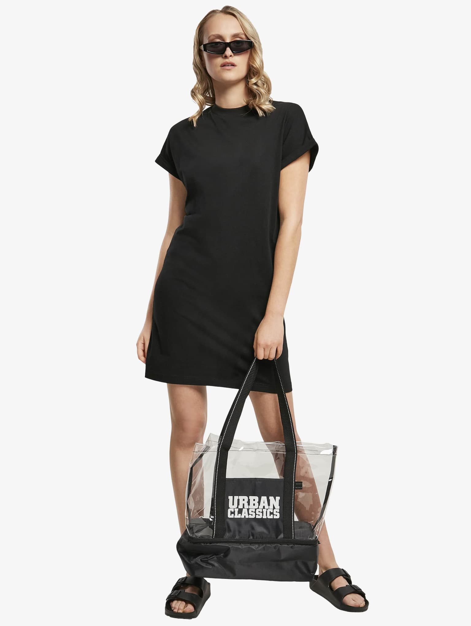 Urban Classics Ladies Essentials Cotton Cut On Sleeve Tee Dress – Bild 3
