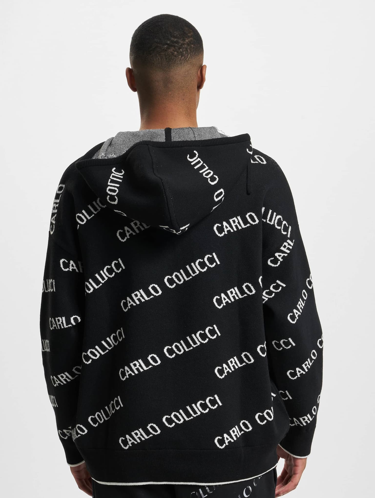 Carlo Colucci Allover Logo Hoody Troyer – Bild 2