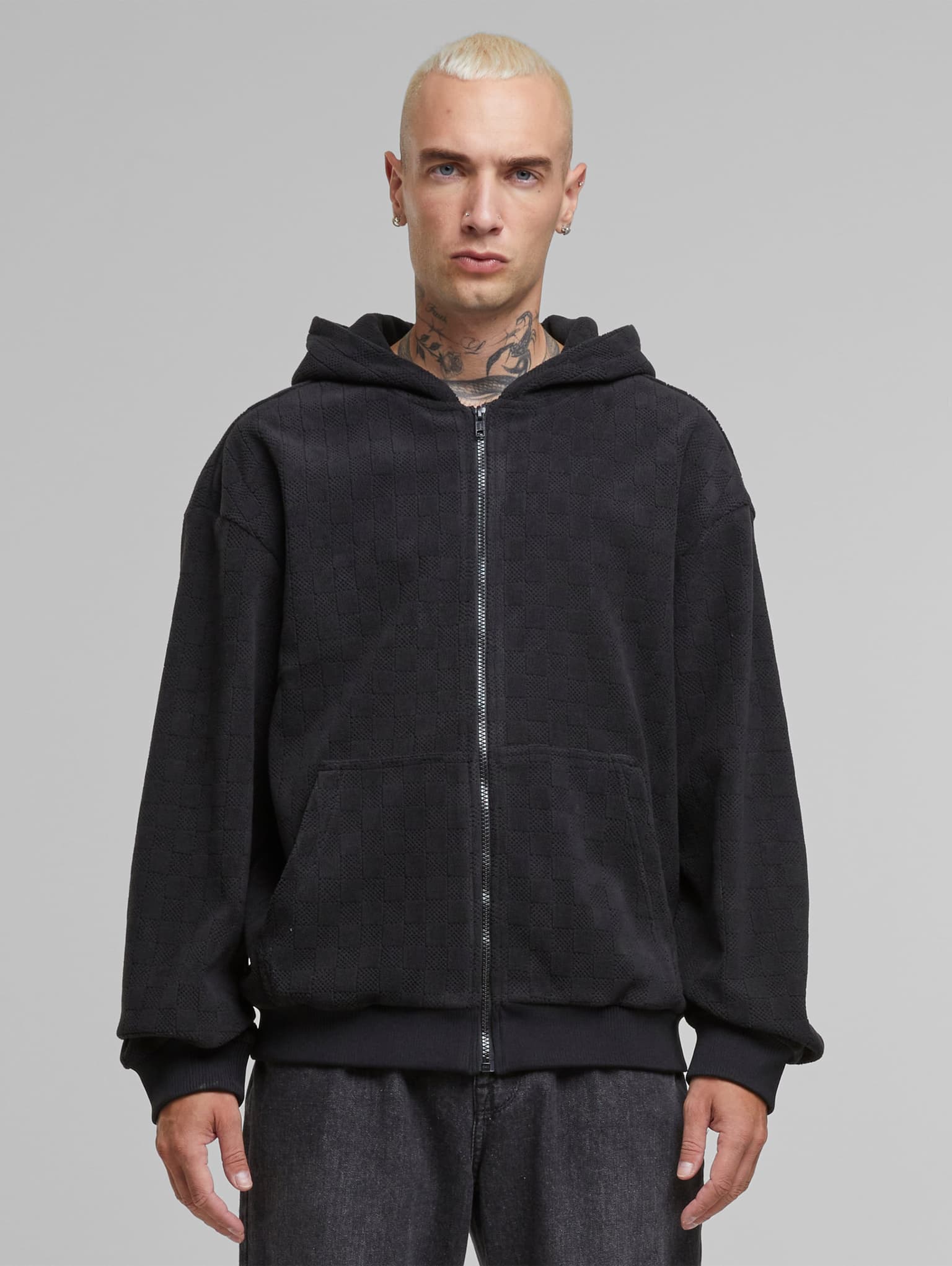 Urban Classics Jaquard Velvet Zip Hoodie – Bild 3