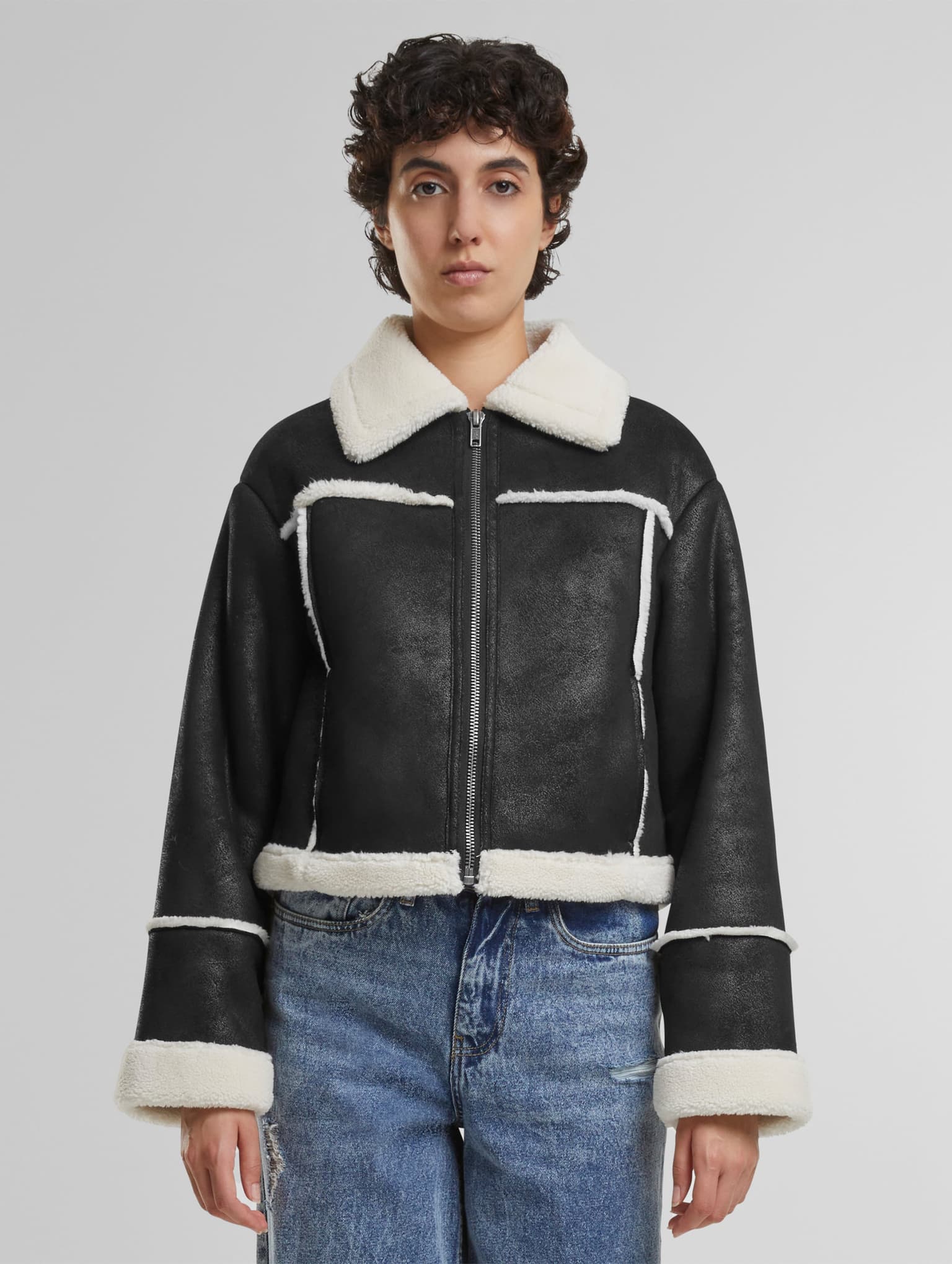 Urban Classics Ladies Shearling Übergangsjacke – Bild 3