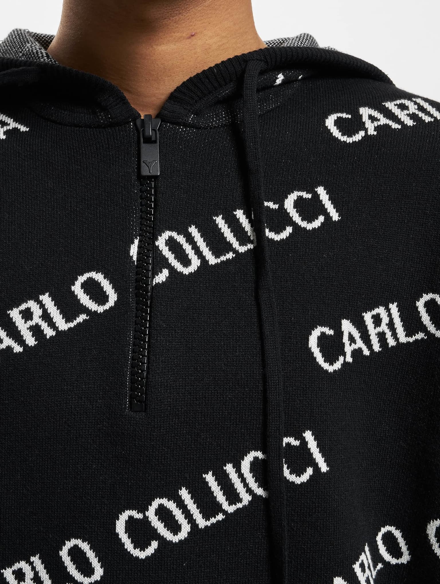 Carlo Colucci Allover Logo Hoody Troyer – Bild 4