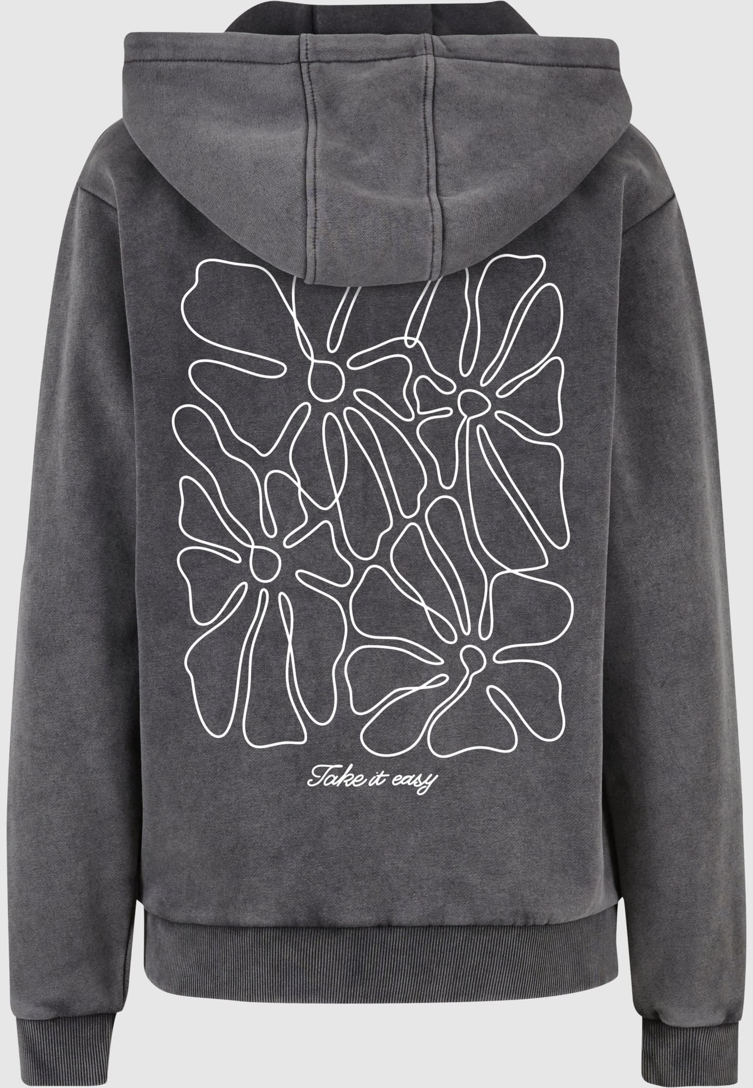 Miss Tee One Line Flowers Ladies Vintage Heavy Hoody – Bild 4