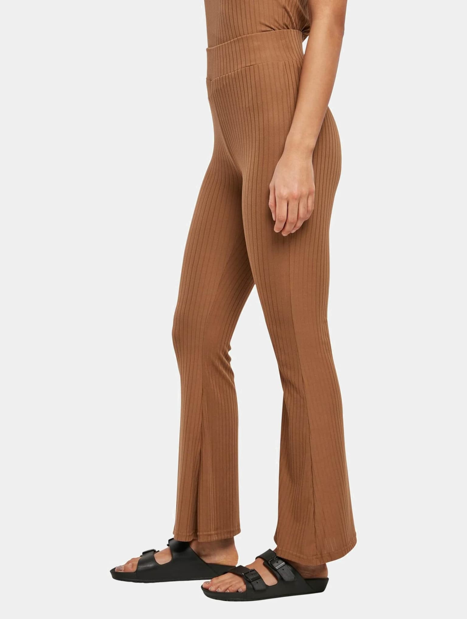 Urban Classics Ladies High Waist Rib Flared Leggings – Bild 3