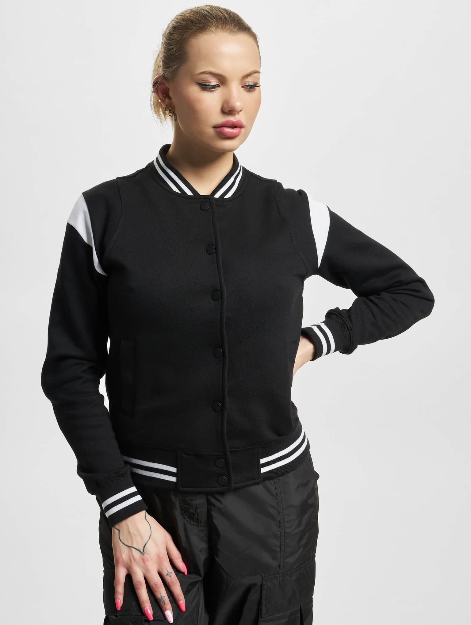 Urban Classics Ladies Inset College Sweat Jacket – Bild 3