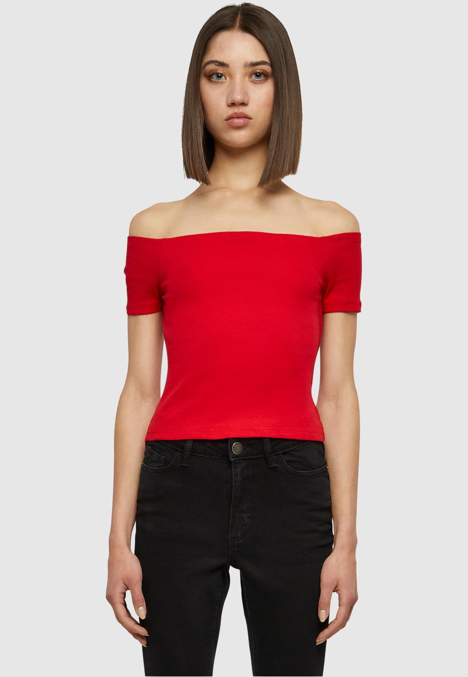 Urban Classics Ladies Off Shoulder Rib Tee