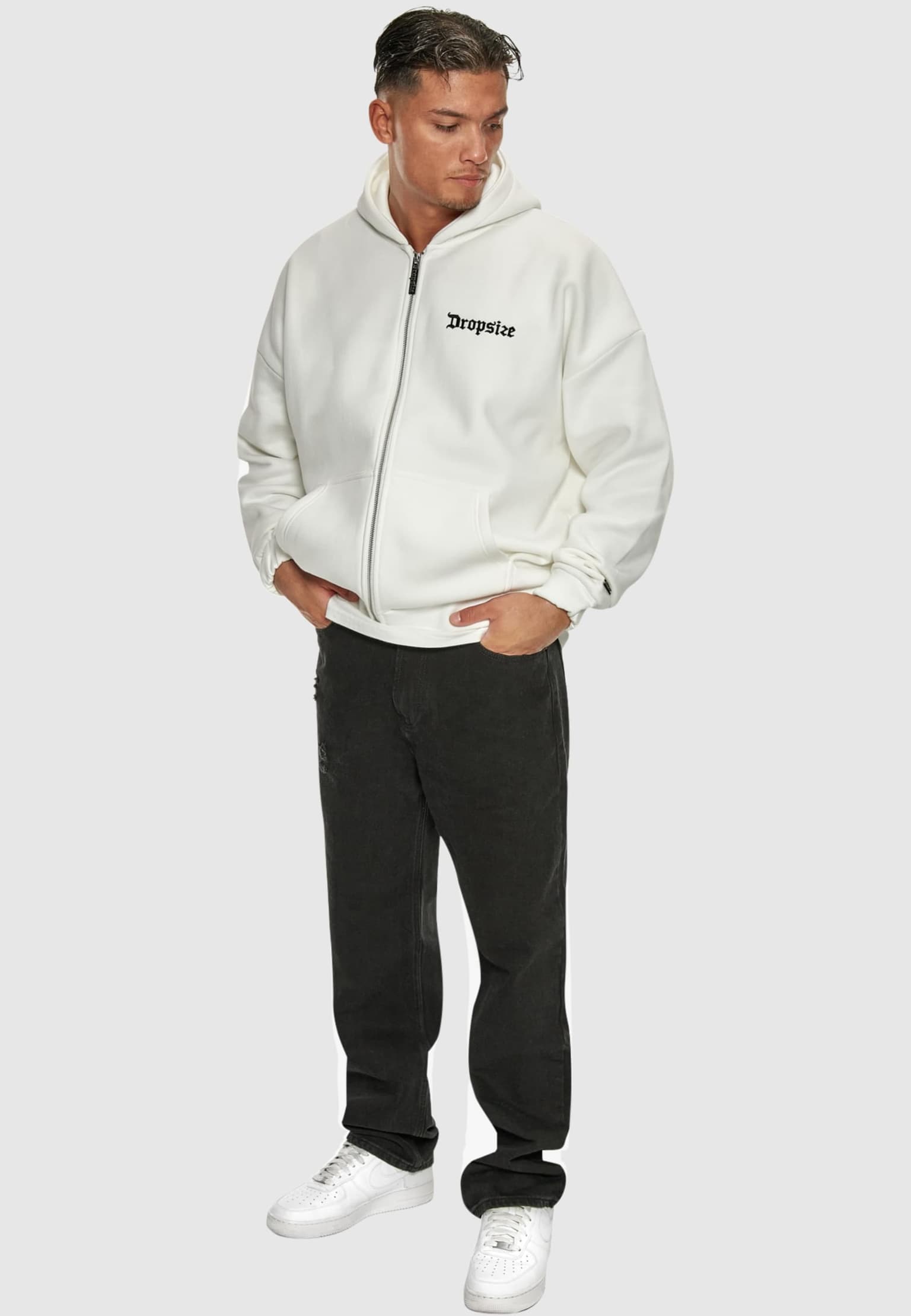 Dropsize Super Heavy Oversize Blank Zip Hoodie – Bild 3