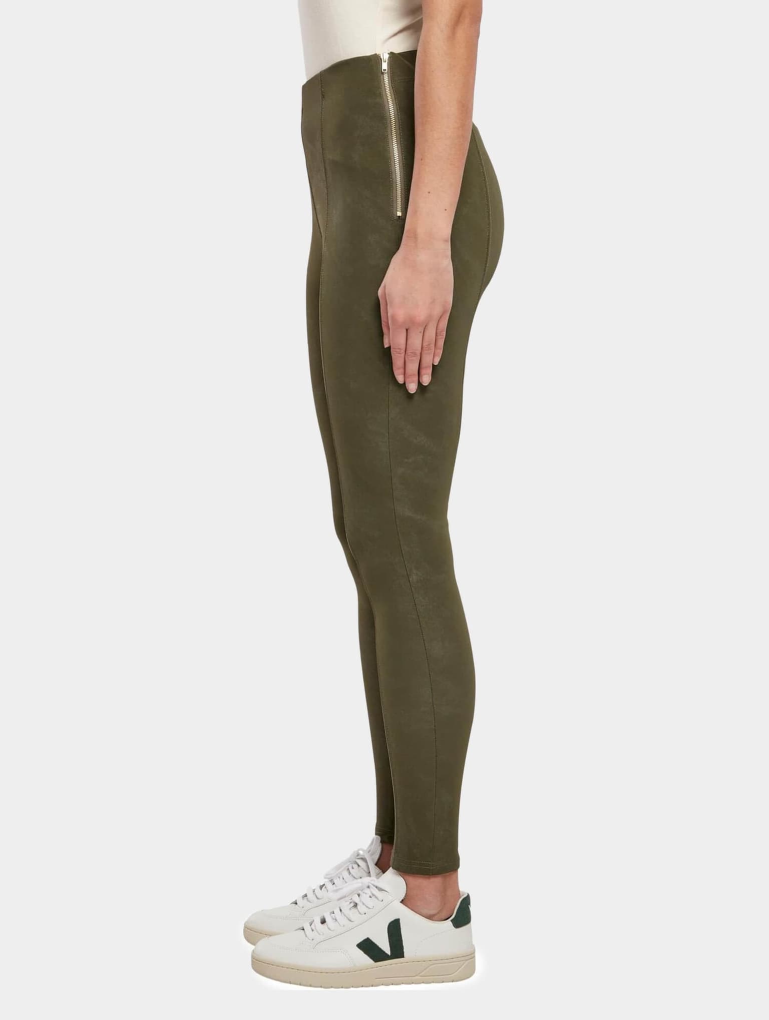 Urban Classics Ladies Washed Faux Leather Pants – Bild 3