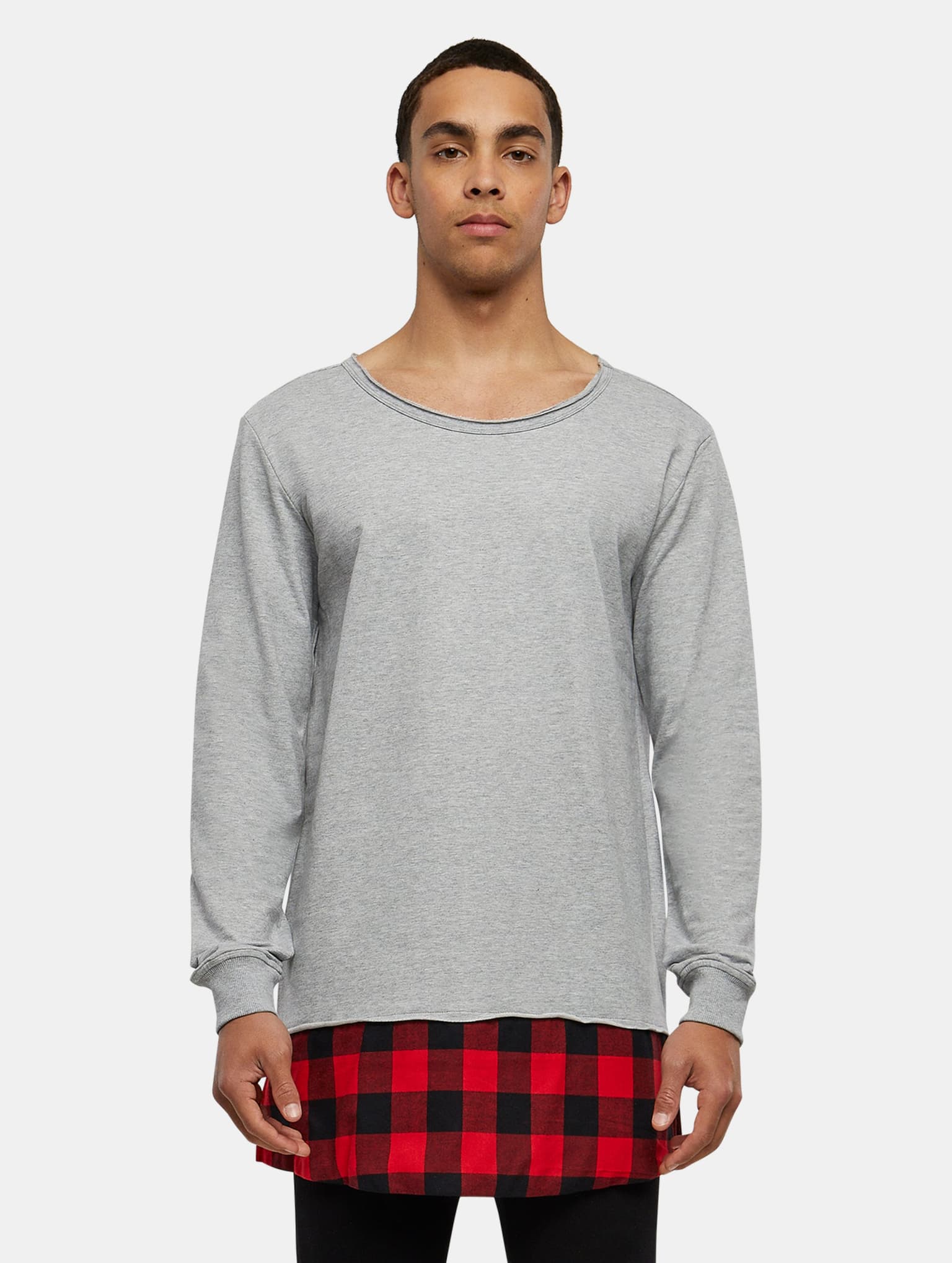 Urban Classics Long Flanell Bottom Open Edge Crewneck
