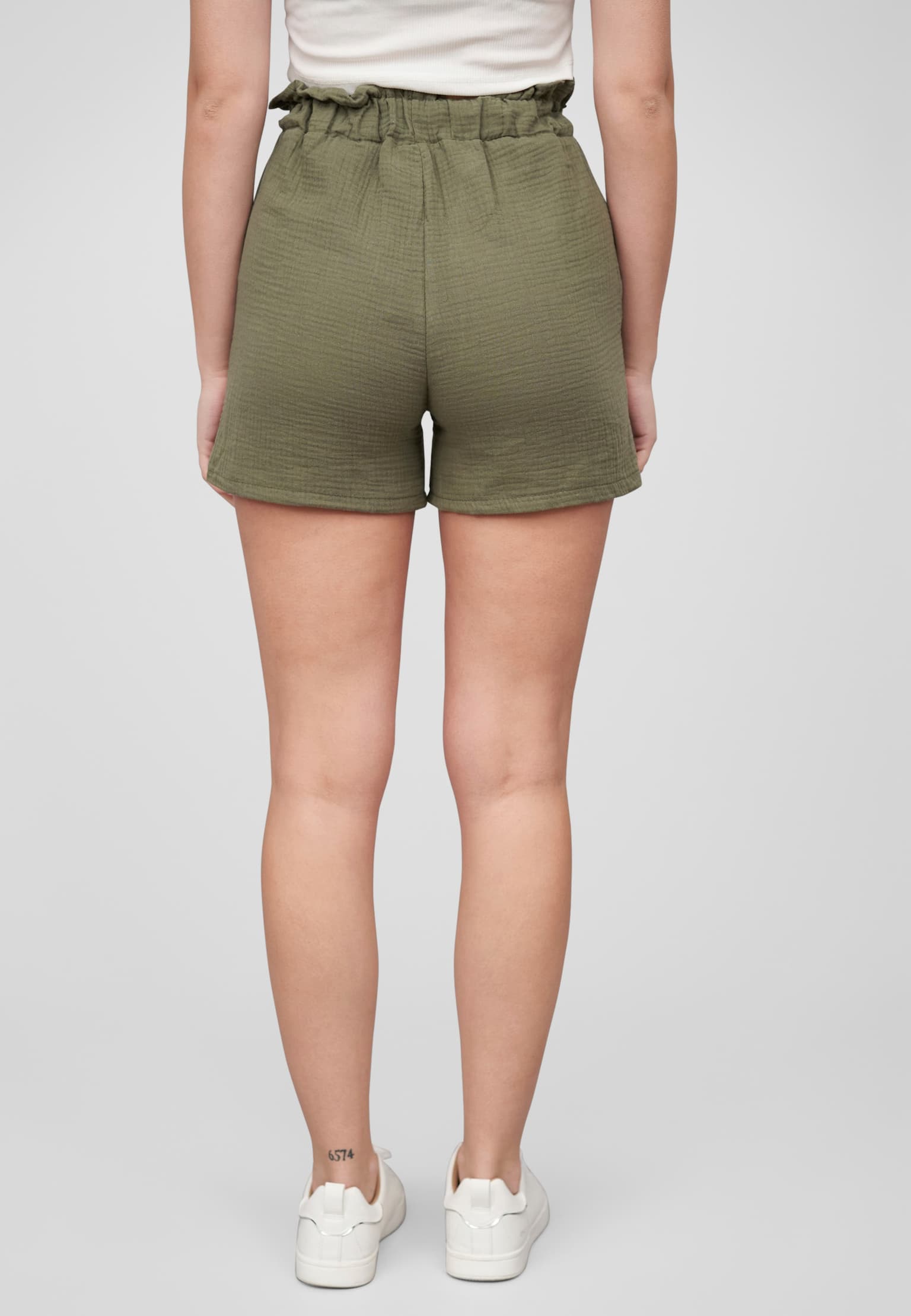Cloud5ive Damen Musselin Short mit Bindegürtel – Bild 2