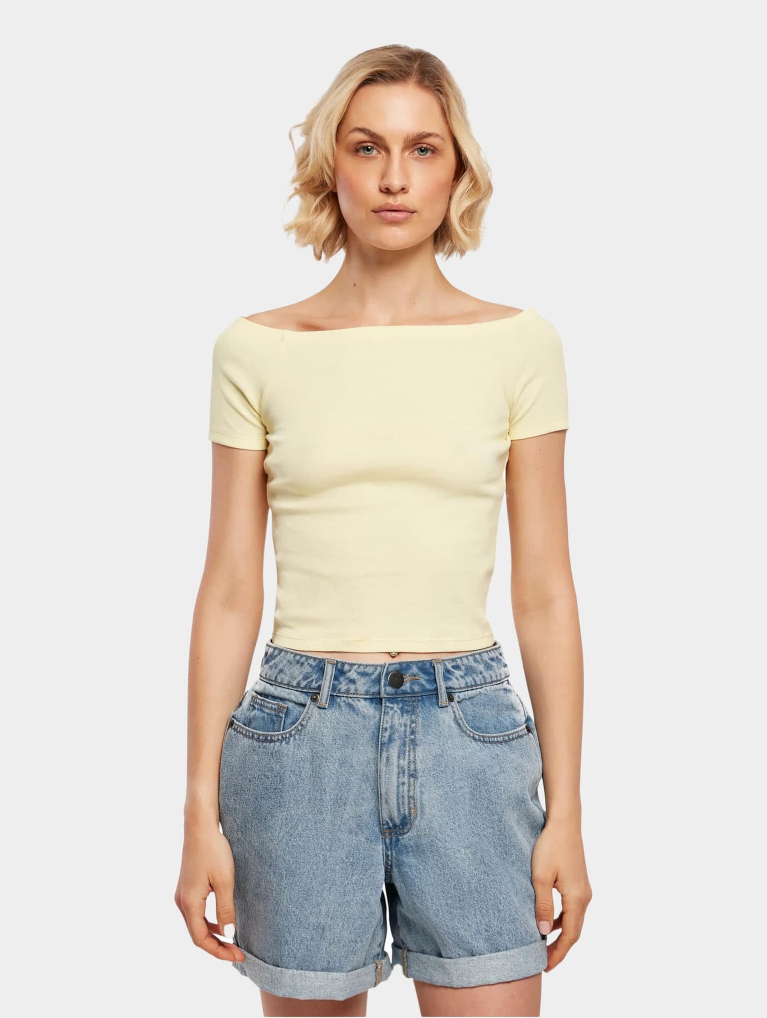 Urban Classics Ladies Off Shoulder Rib Tee – Bild 4